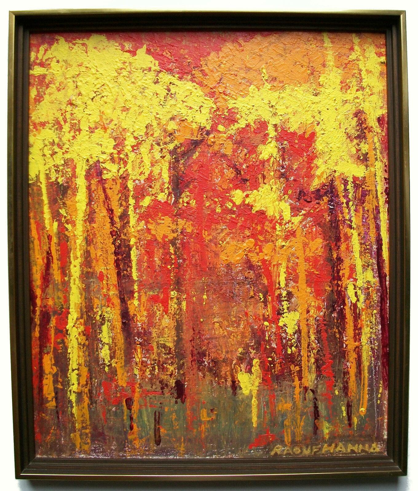 Canvas Raouf Hanna - Mid Century Expressionist Oil Painting - Framed - Signed - C. 1950 For Sale
