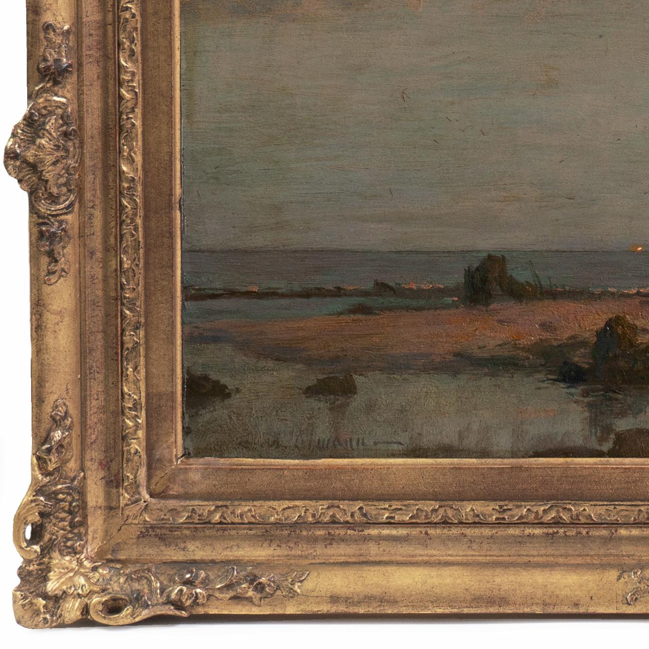 'Rivière de Mon Paix', coppia di raffinati oli impressionisti francesi, Museo d'Orsay - Landscape Painting Marrone di Raoul André Ulmann