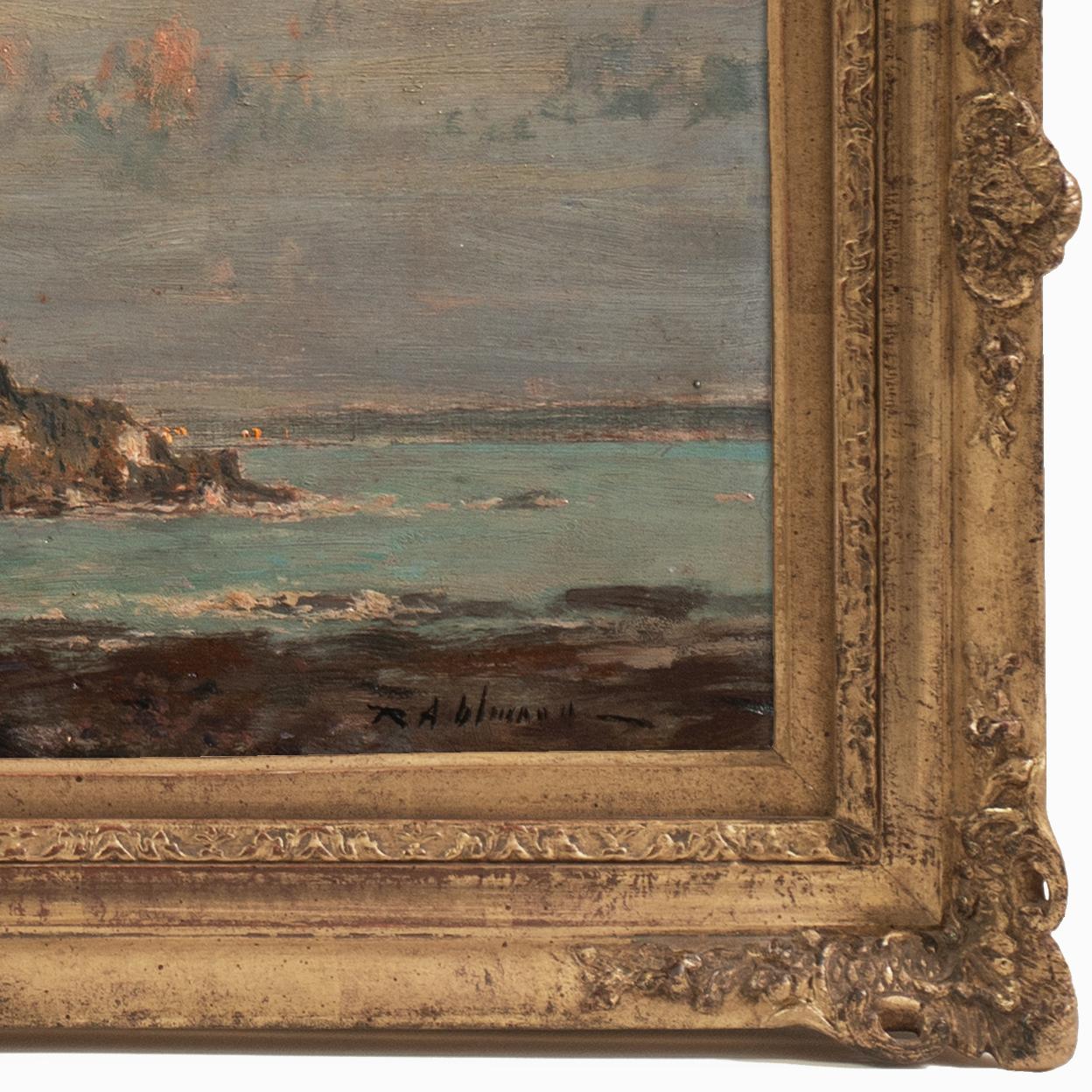 Rivière de Mon Paix', Pareja de finos óleos impresionistas franceses, Museo de Orsay - Landscape Painting Marrón de Raoul André Ulmann