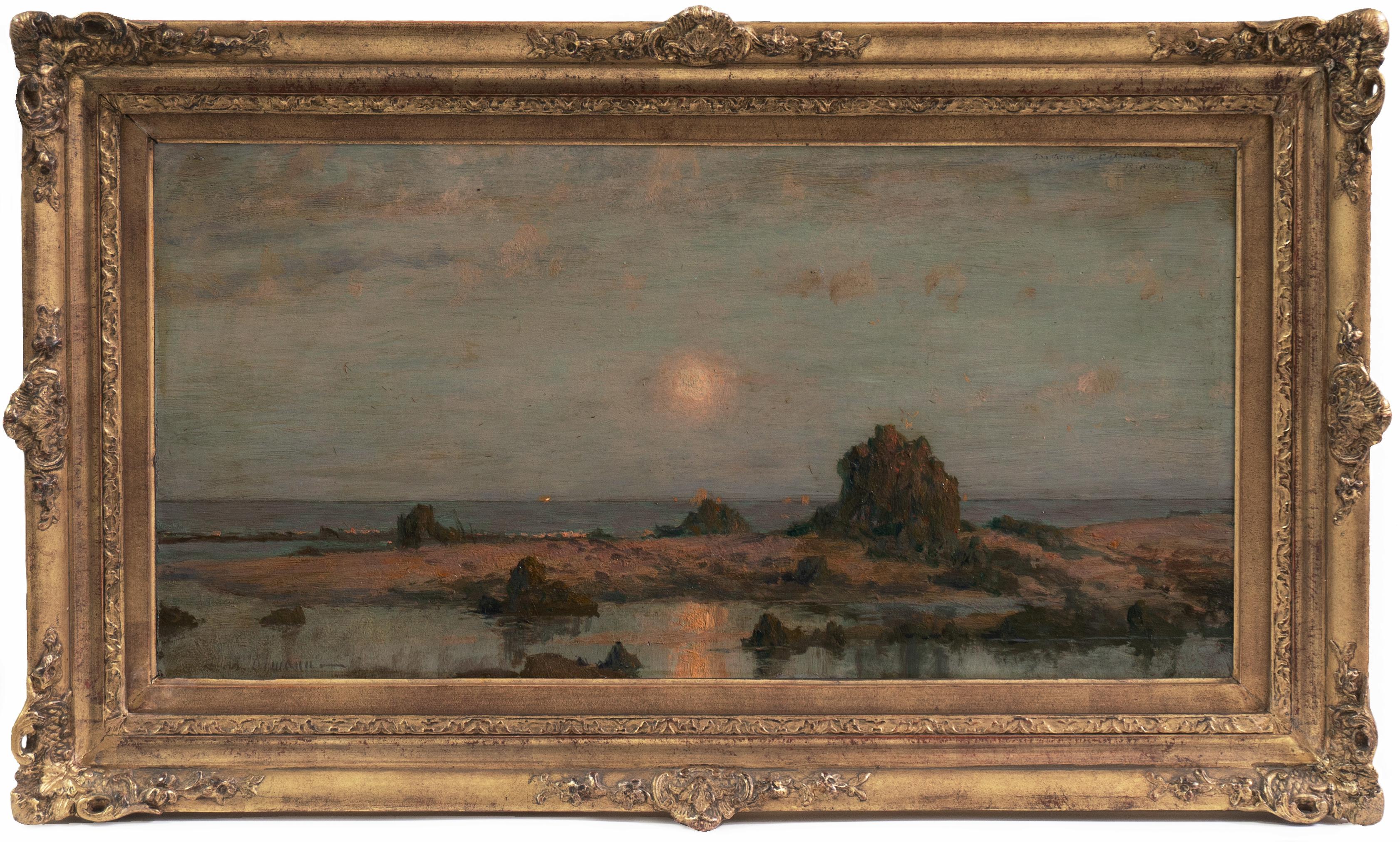 Landscape Painting di Raoul André Ulmann - 'Rivière de Mon Paix', coppia di raffinati oli impressionisti francesi, Museo d'Orsay