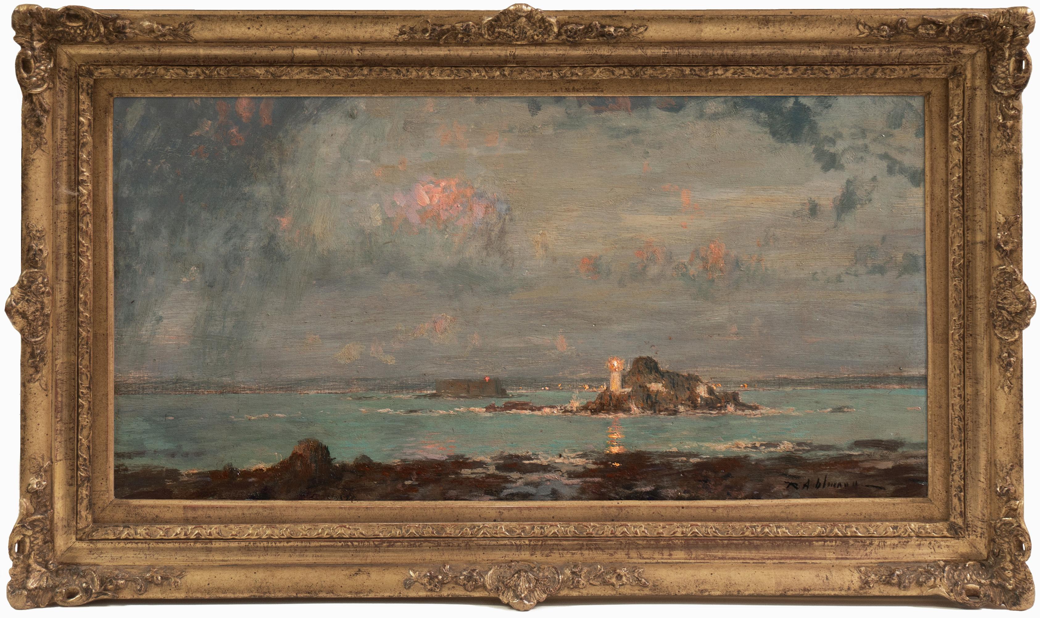 Landscape Painting de Raoul André Ulmann - Rivière de Mon Paix', Pareja de finos óleos impresionistas franceses, Museo de Orsay