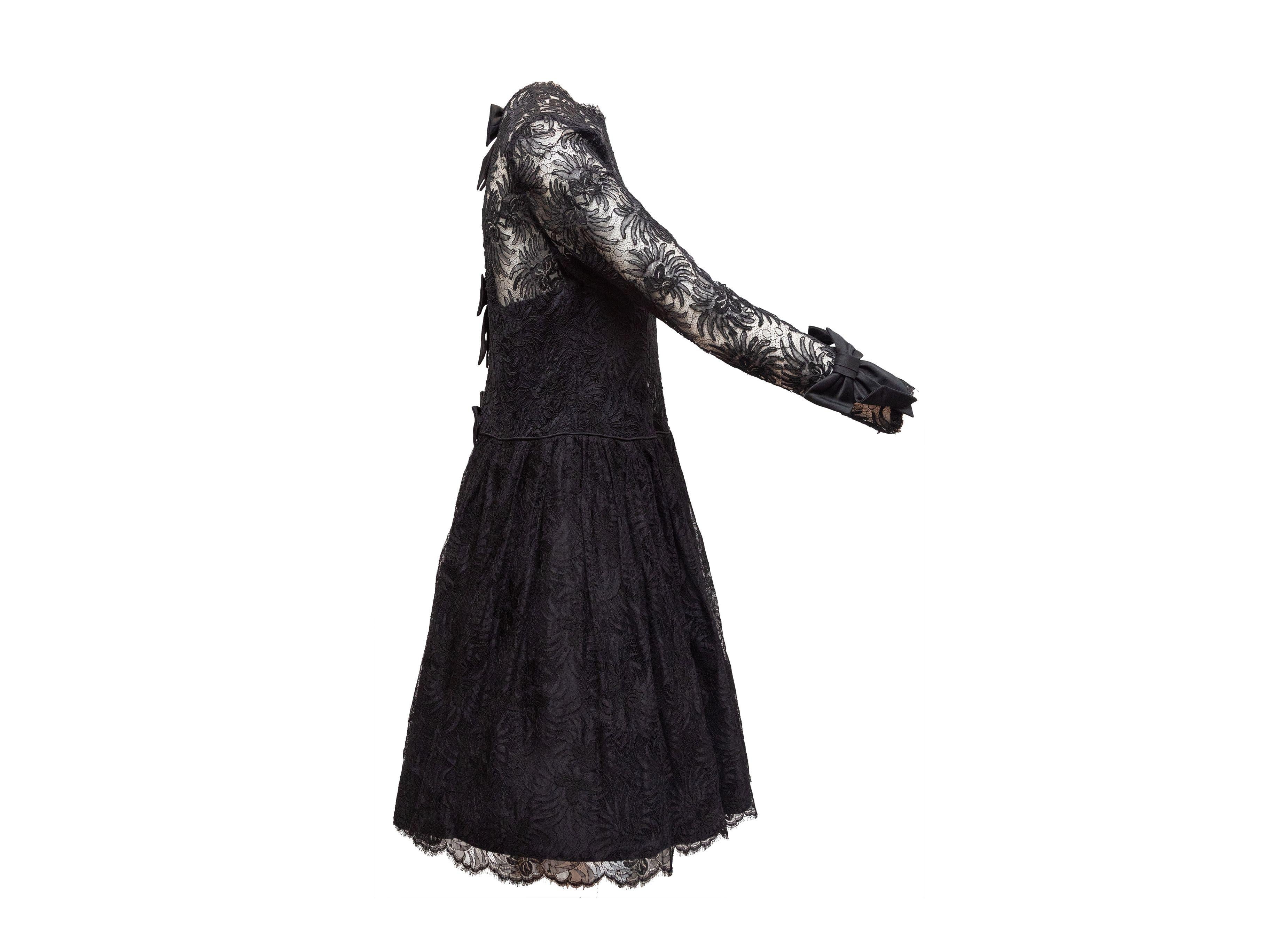 Women's Raoul Arango Black Silk Lace & Tulle Dress