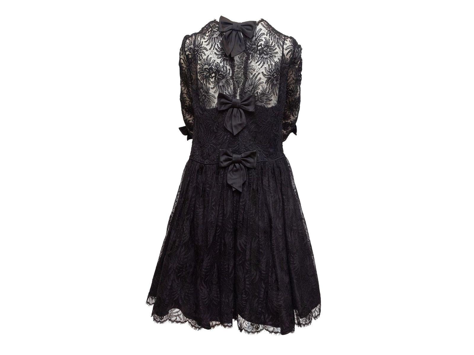 Raoul Arango Black Silk Lace & Tulle Dress 1