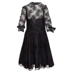 Raoul Arango Black Silk Lace & Tulle Dress