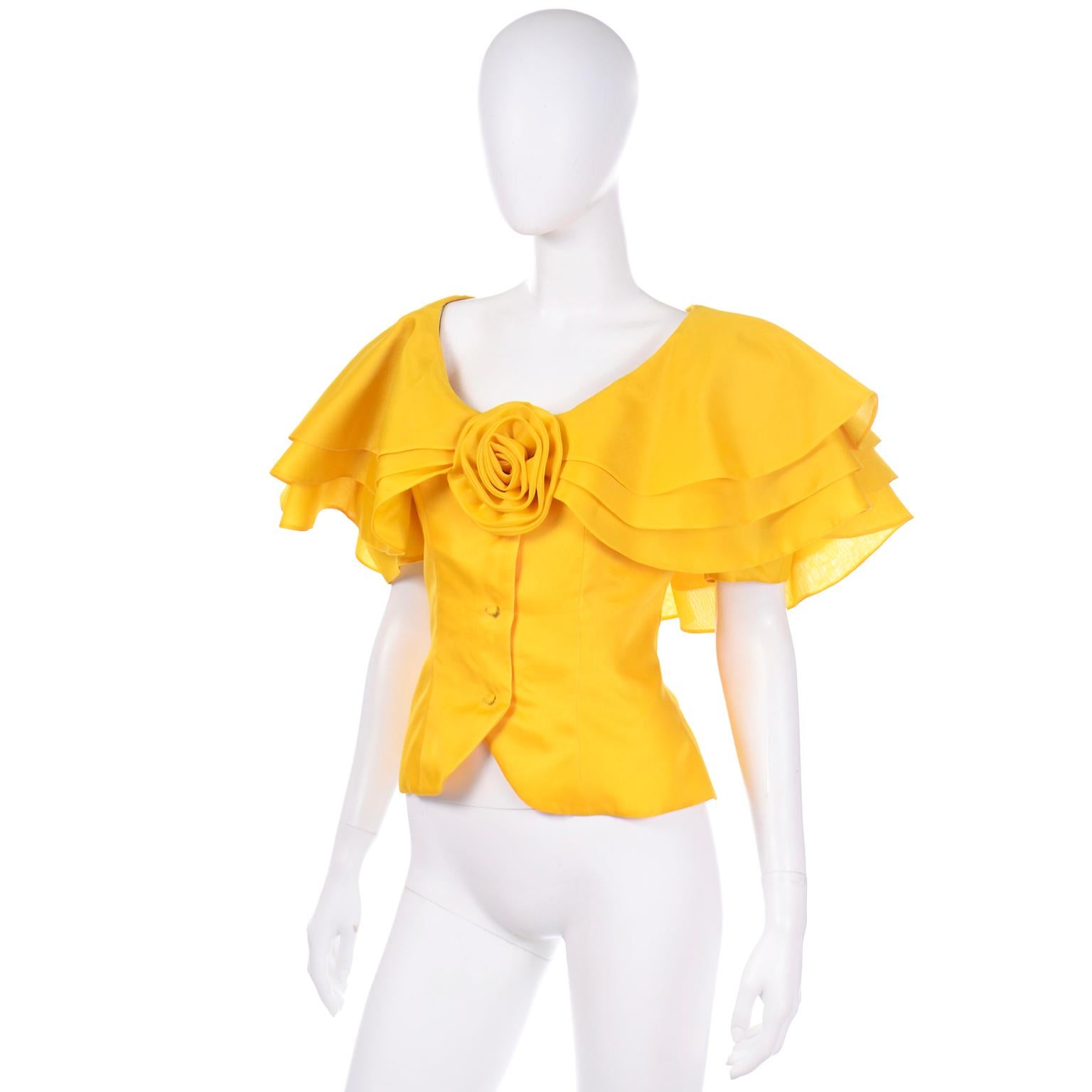Yellow organza blouse Clearance