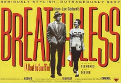 Vintage 1979 Raoul Coutard 'Breathless' Advertising Yellow, Red France Offset Lithograph