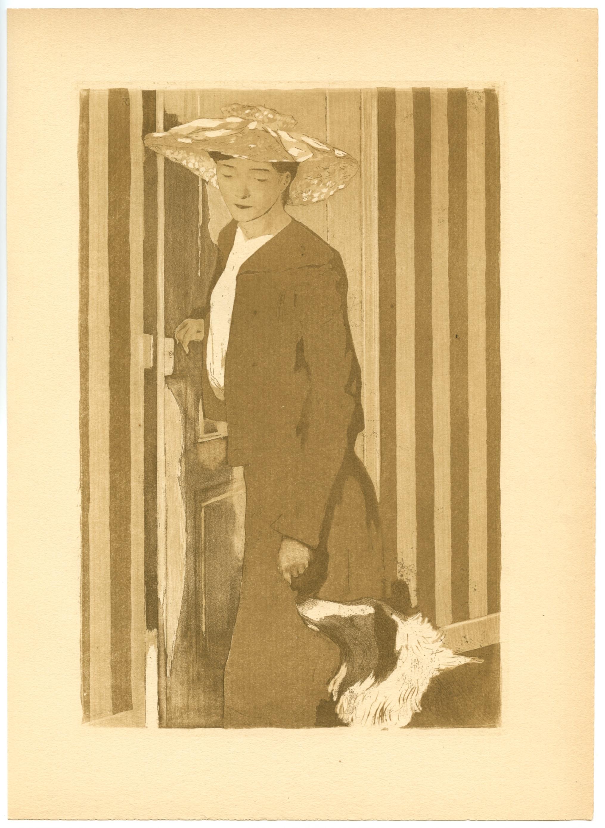 „Depart pour la promenade“ Original-Radierung – Print von Raoul du Gardier