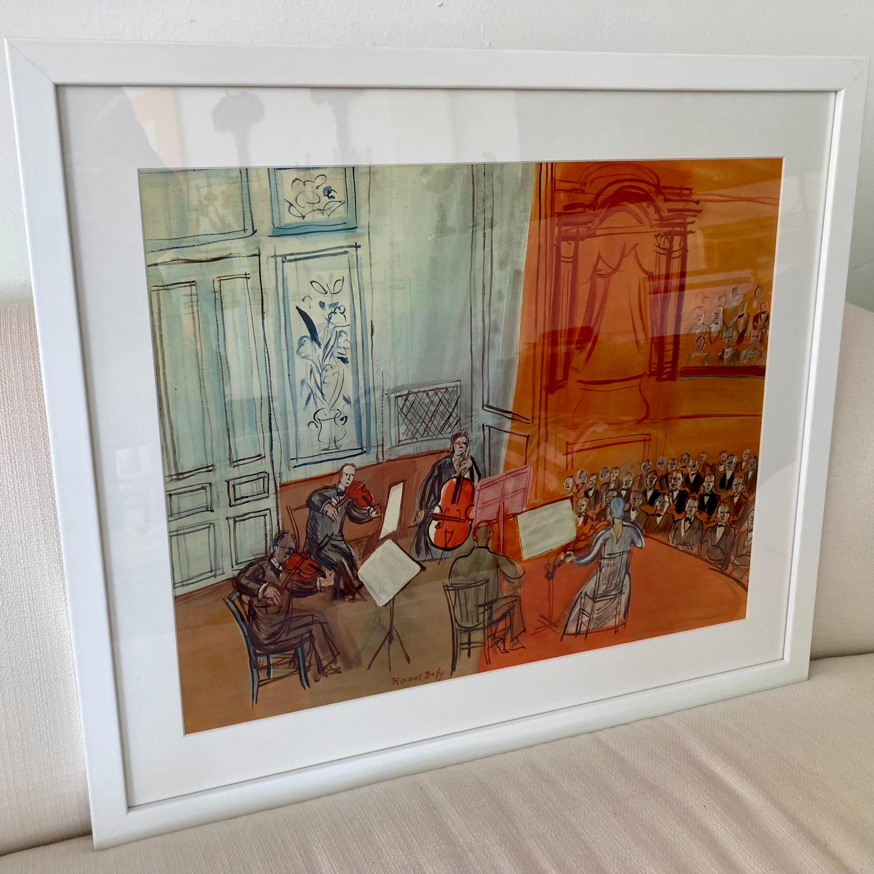 French Provincial Raoul Dufy Concert Lithograph For Sale