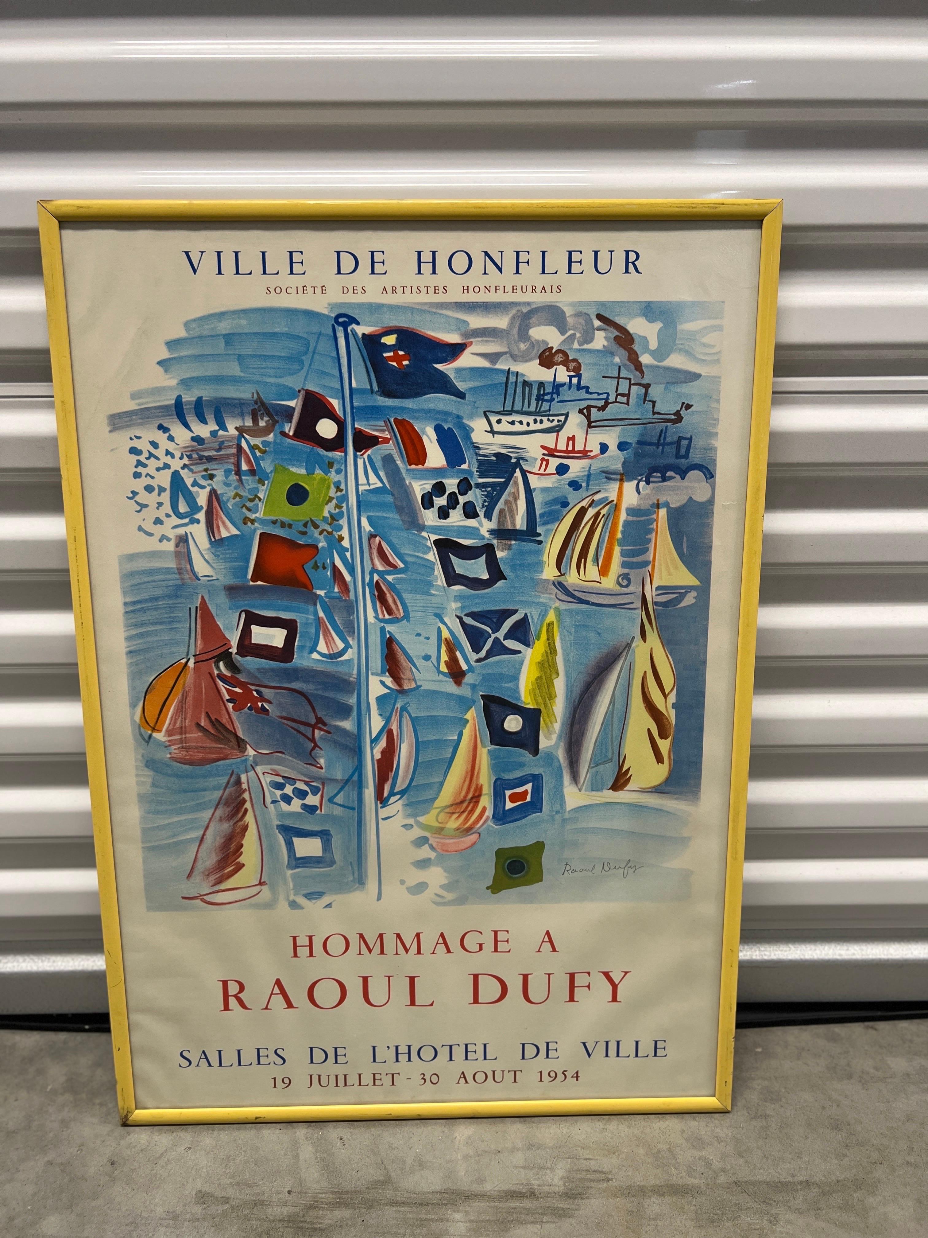 Raoul Dufy Exhibition “Ville de Honfleur Hommage a Raoul Dufy” Circa 1954 In Good Condition In Atlanta, GA