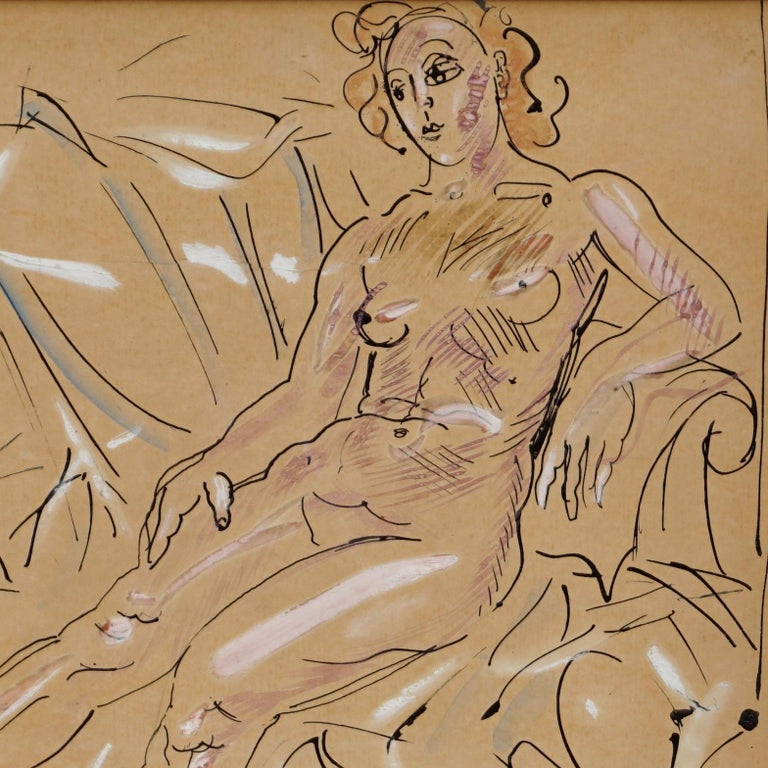 French Raoul Dufy Fauvist Art Deco Nude Painting For Sale