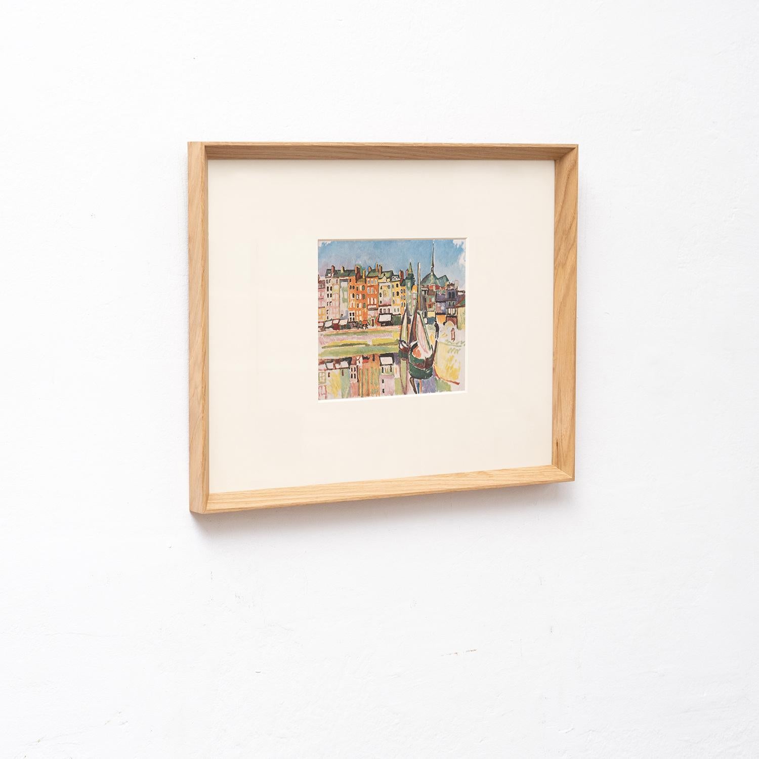 Mid-Century Modern Raoul Dufy Fauvist 1948 Color Cliché Print, Framed For Sale