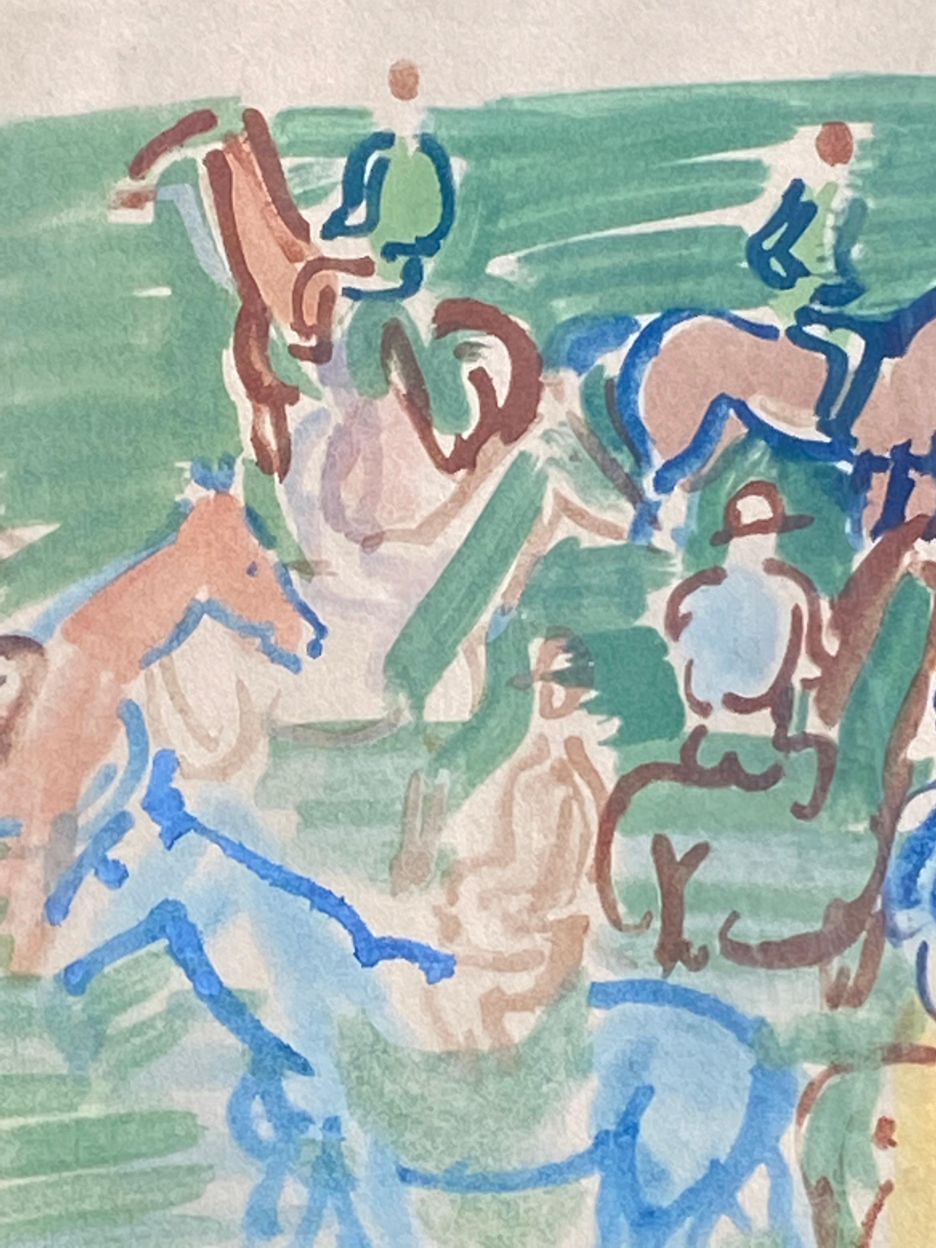 Mid-Century Modern Raoul Dufy Horses Litho