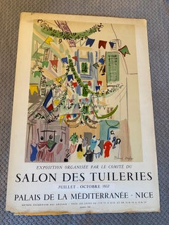 Raoul Dufy Mourlot Art Poster, French Art Poster featuring Nice France 1957