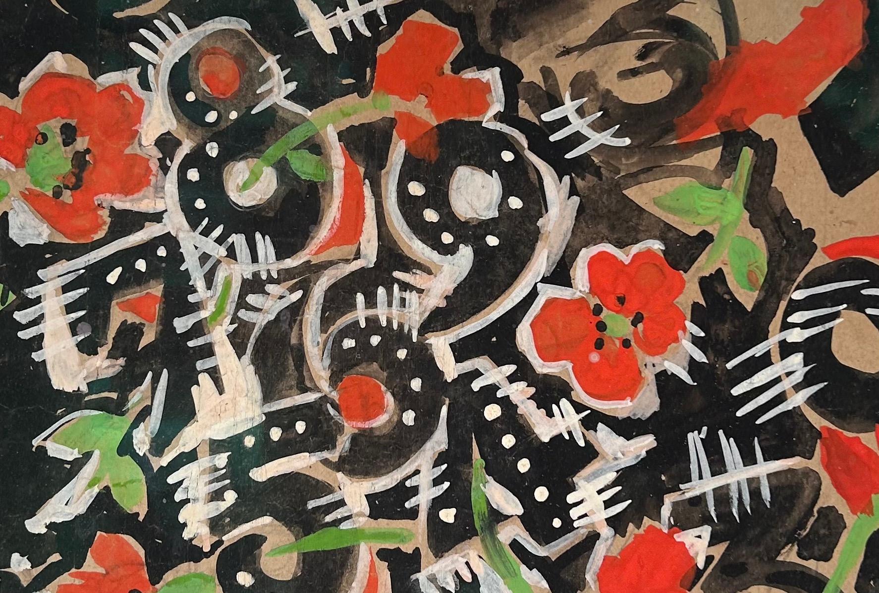 „Flowers“, Original Gouache auf Papier von Raoul Dufy (1877-1953) 2