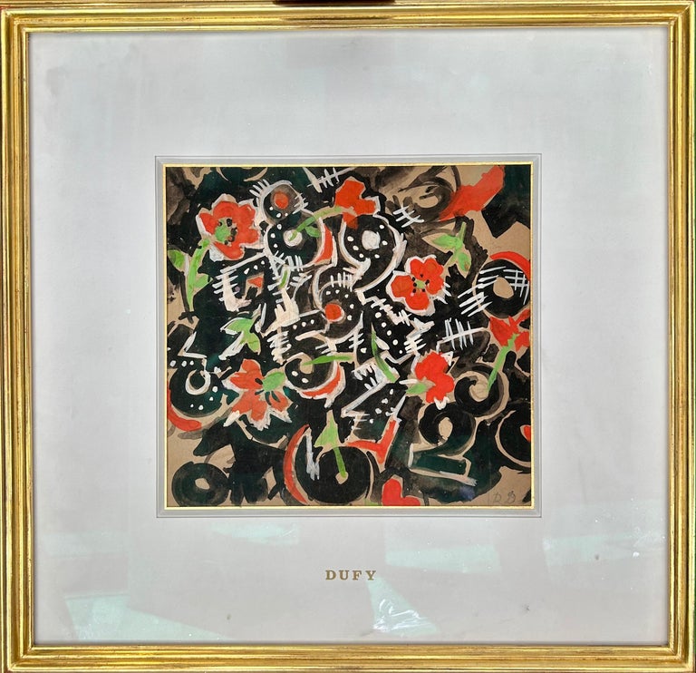 Raoul Dufy - "Flowers", original gouache on paper by Raoul Dufy (1877-1953)  For Sale at 1stDibs