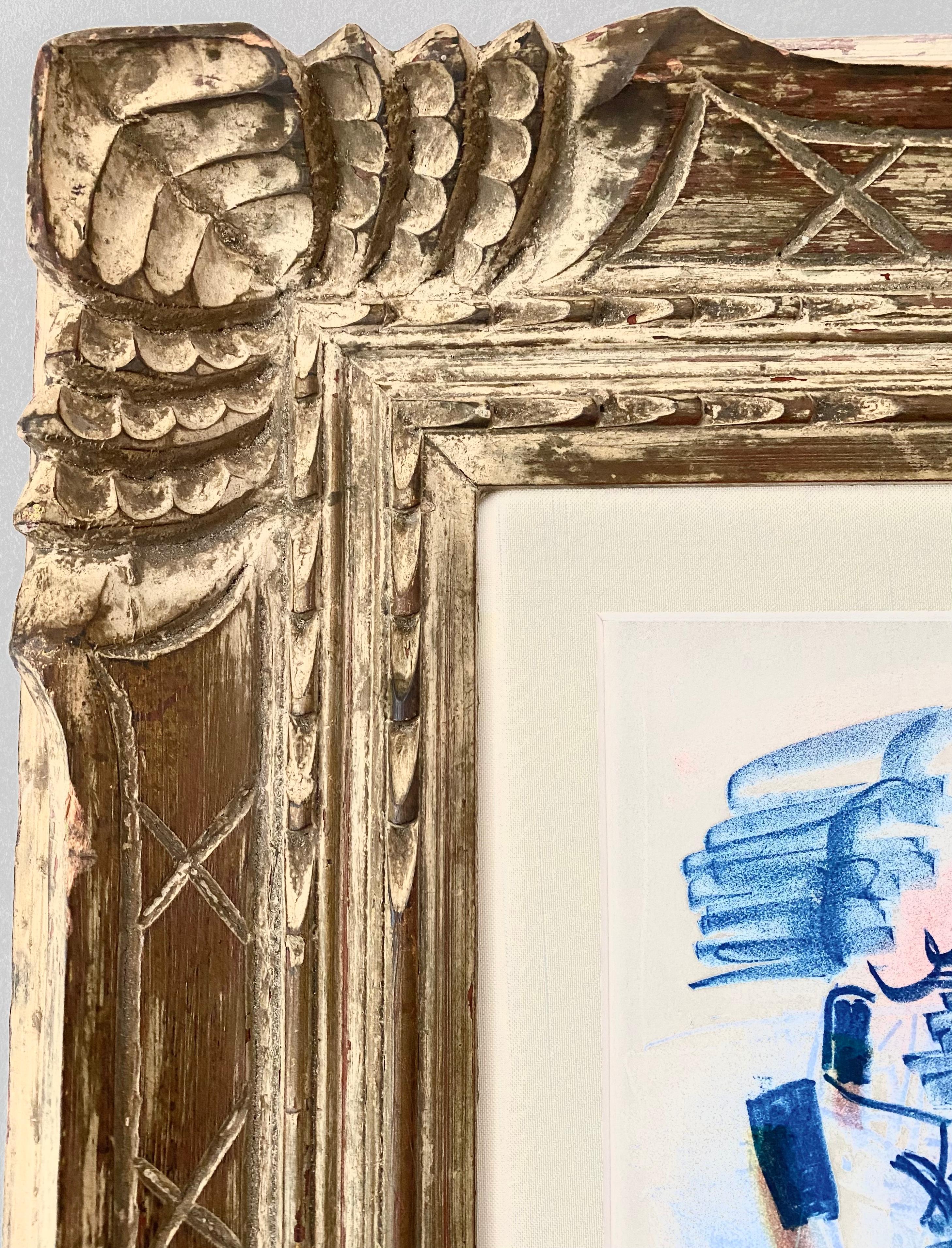 Raoul Dufy- Le grande Baigneuse (Die große Badende)
Lithographie, 1928
Mit Bleistift signiert und mit Bleistift nummeriert 28/40
Papierformat: 67,3 × 51,4 cm
Rahmengröße: 96,0 x 78,0 cm
Dieses Werk ist die größte Farblithographie, die Raoul Dufy