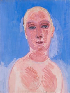 Raoul Dufy's wife by Raoul Dufy, gouache on paper, 1915, French Fauvist portrait