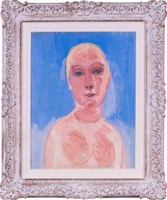 Antique Raoul Dufy's wife by Raoul Dufy, gouache on paper, 1915, French Fauvist portrait