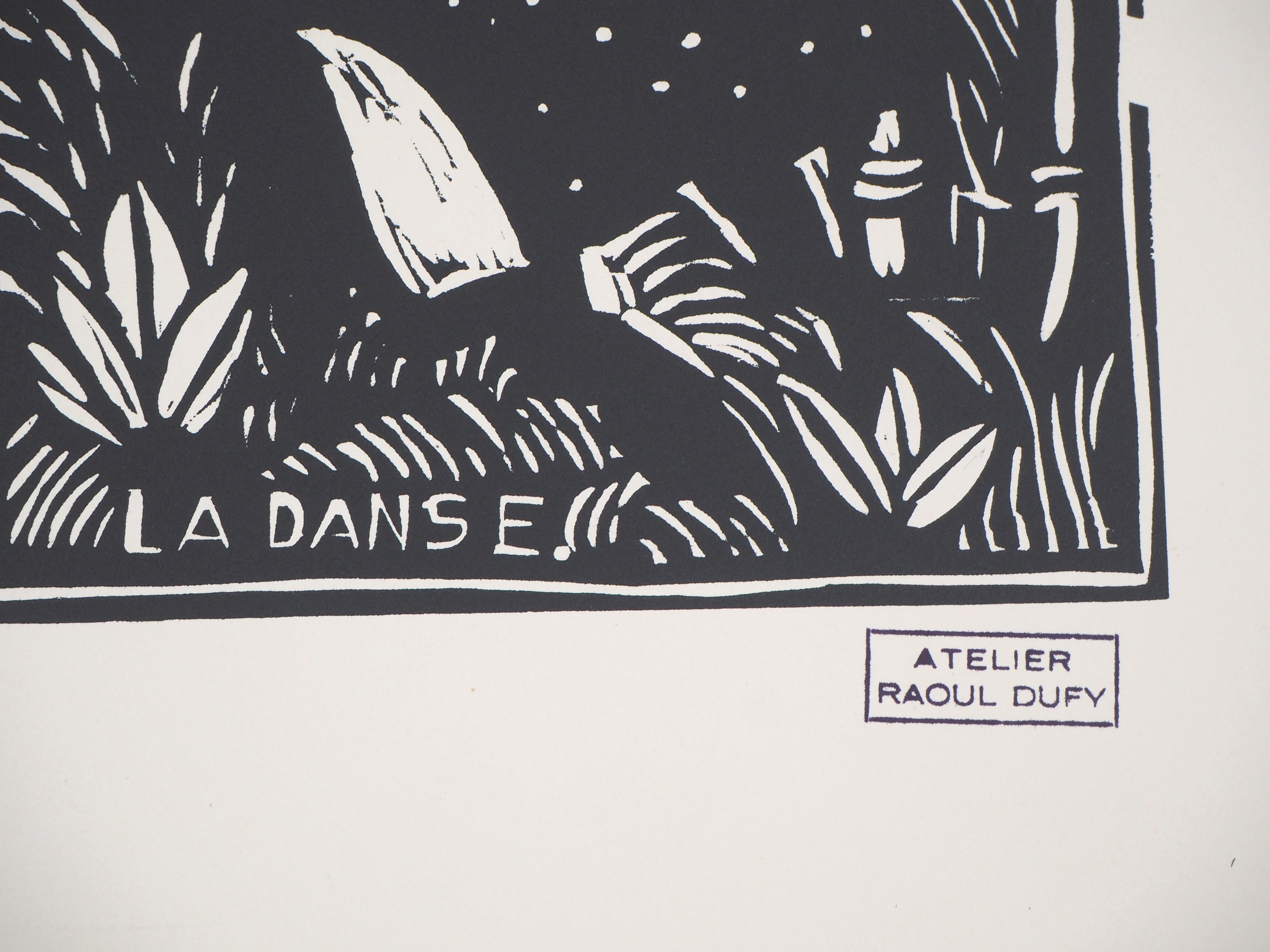 The Dance - Original woodcut - Signed - Painting by Raoul Dufy