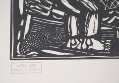 The Fisherman (Angling) - Original woodcut - Signed