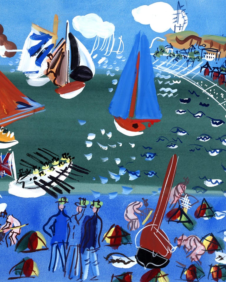 The Visit of the English Squadron to Le Havre - Post-Impressionist Painting by Raoul Dufy