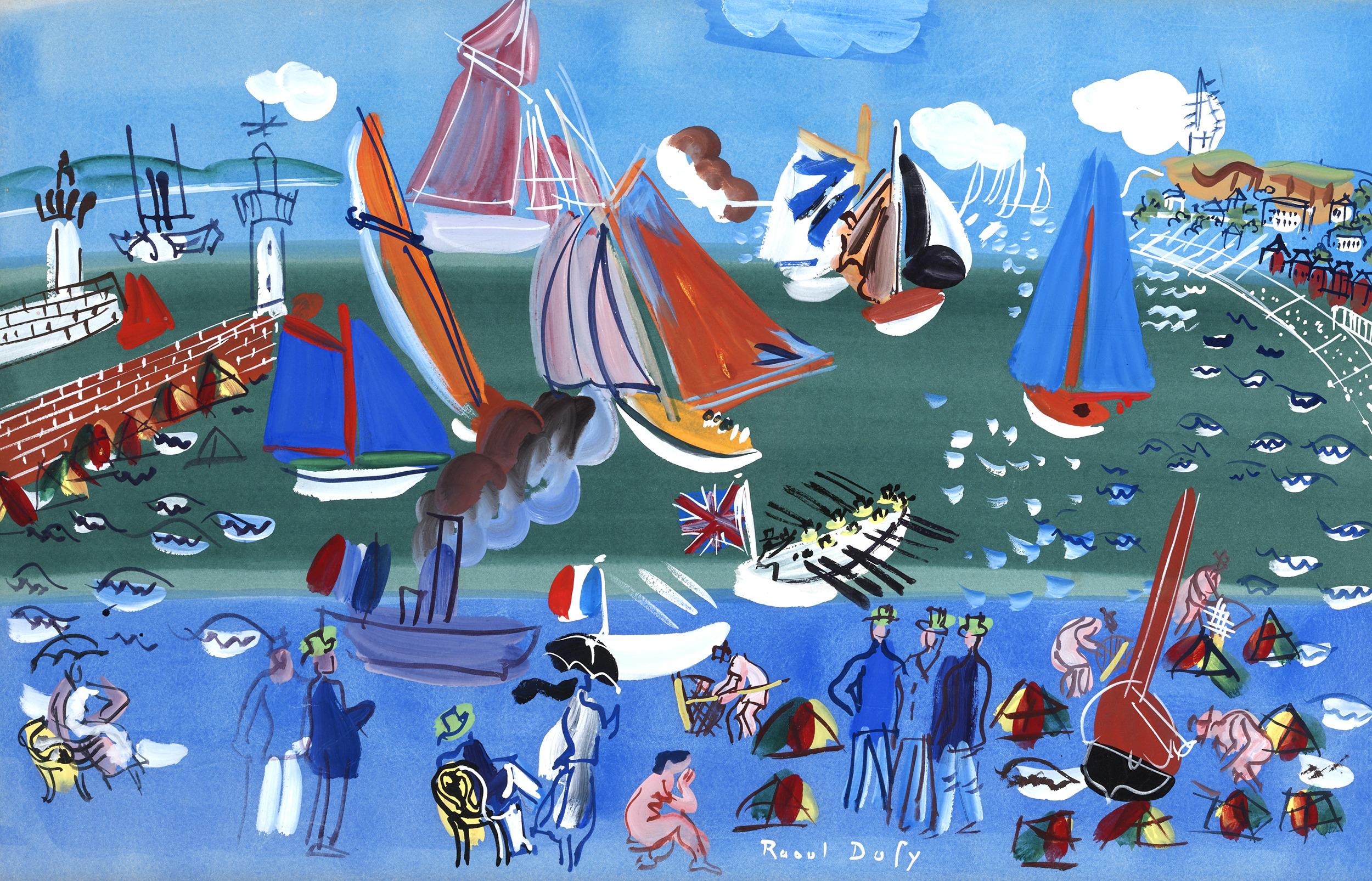 Raoul Dufy Figurative Painting - The Visit of the English Squadron to Le Havre