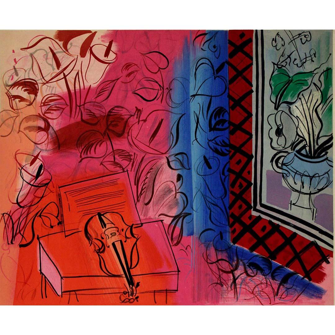 Affiche originale de 1953 de l'exposition de Raoul Dufy au Musée National d'Art Modernity en vente 2