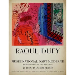 Retro 1953 original exhibition poster by Raoul Dufy at Musée National d'Art Moderne