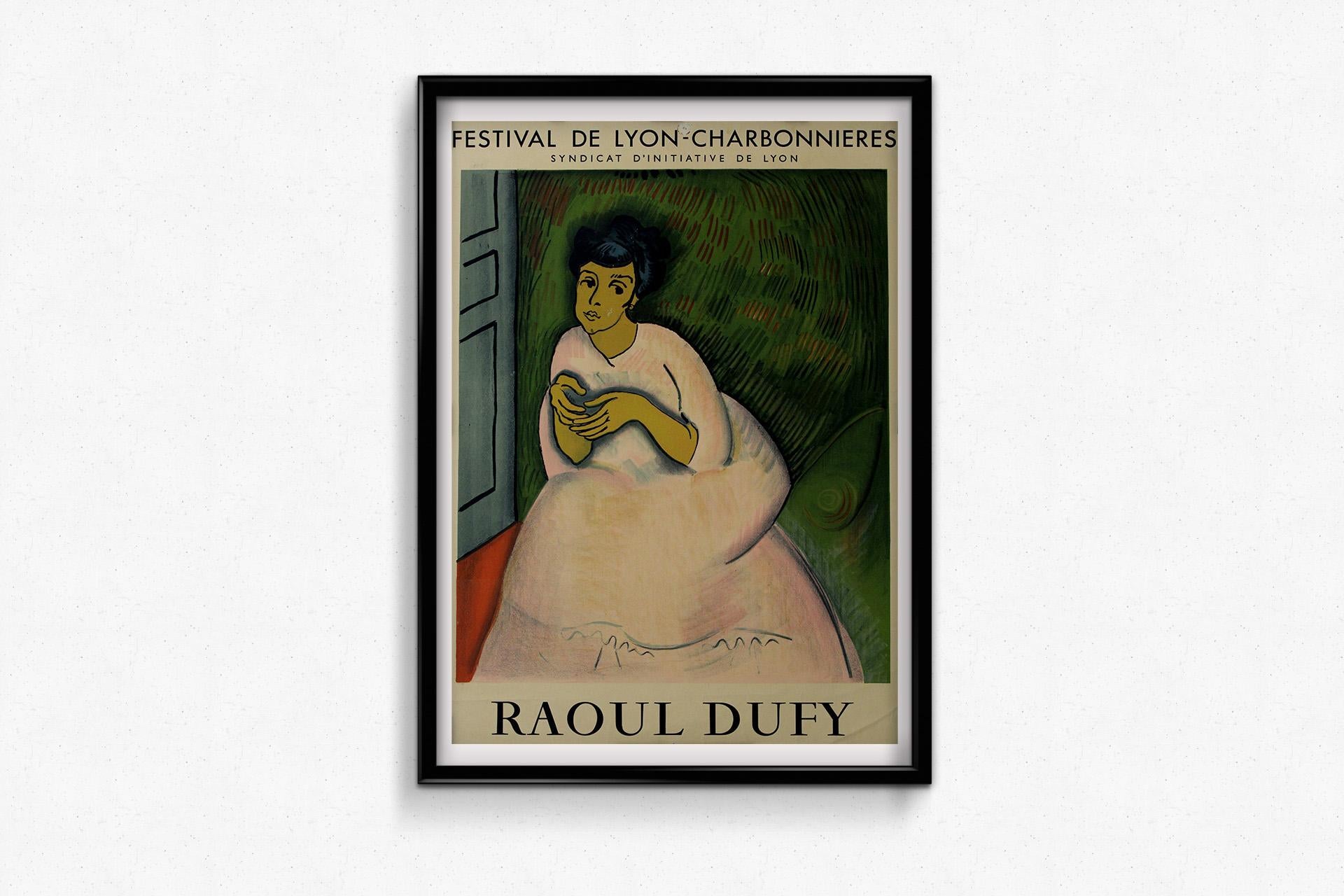 1957 French Fauvist Poster by Raoul Dufy - Festival de Lyon Charbonnières For Sale 3