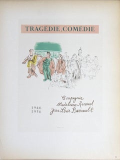 1959 After Raoul Dufy 'Tragedie, Comedie' Impressionism White France Lithograph