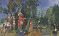 Vintage 1960 Raoul Dufy 'Paddock-Deauville' 