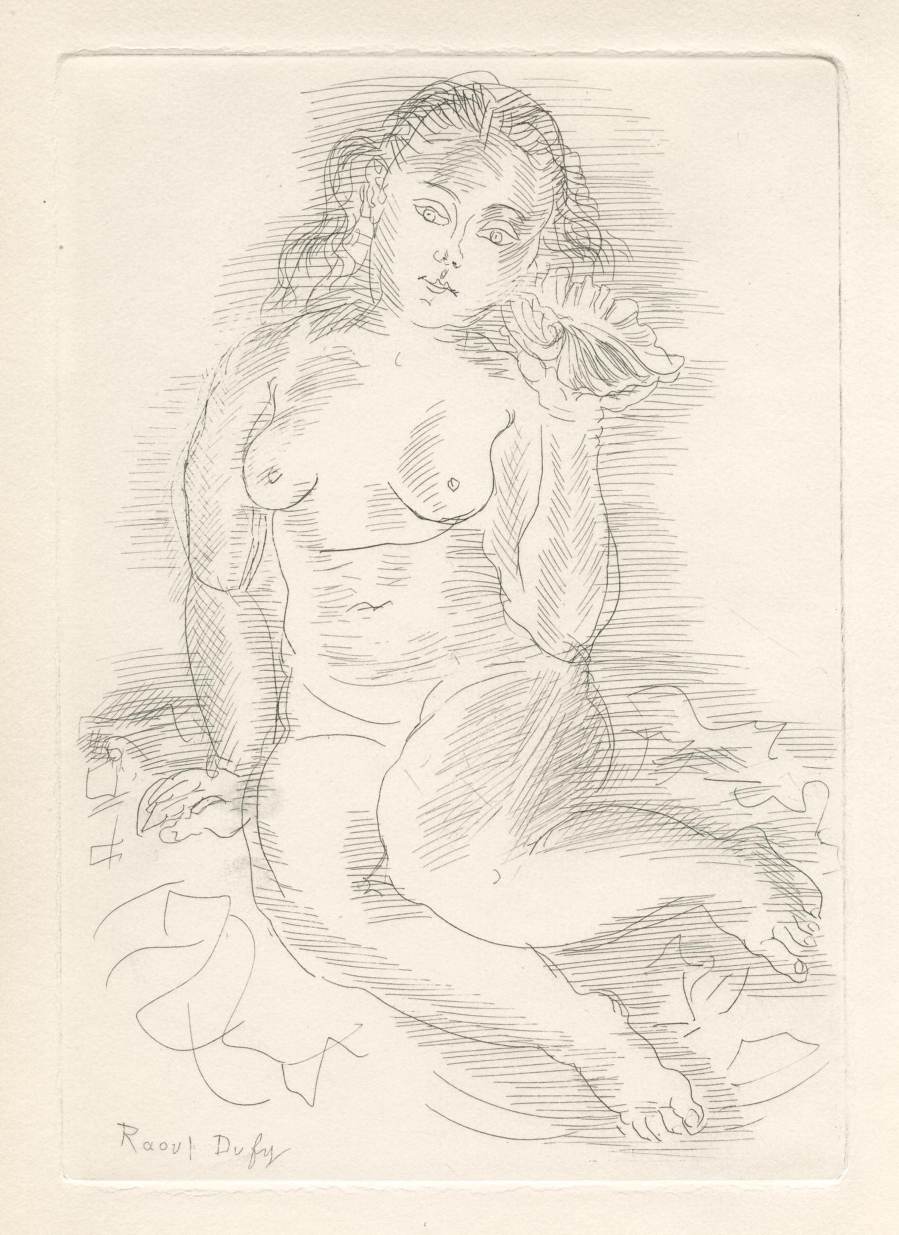 "Amphitrite" original etching - Print by Raoul Dufy