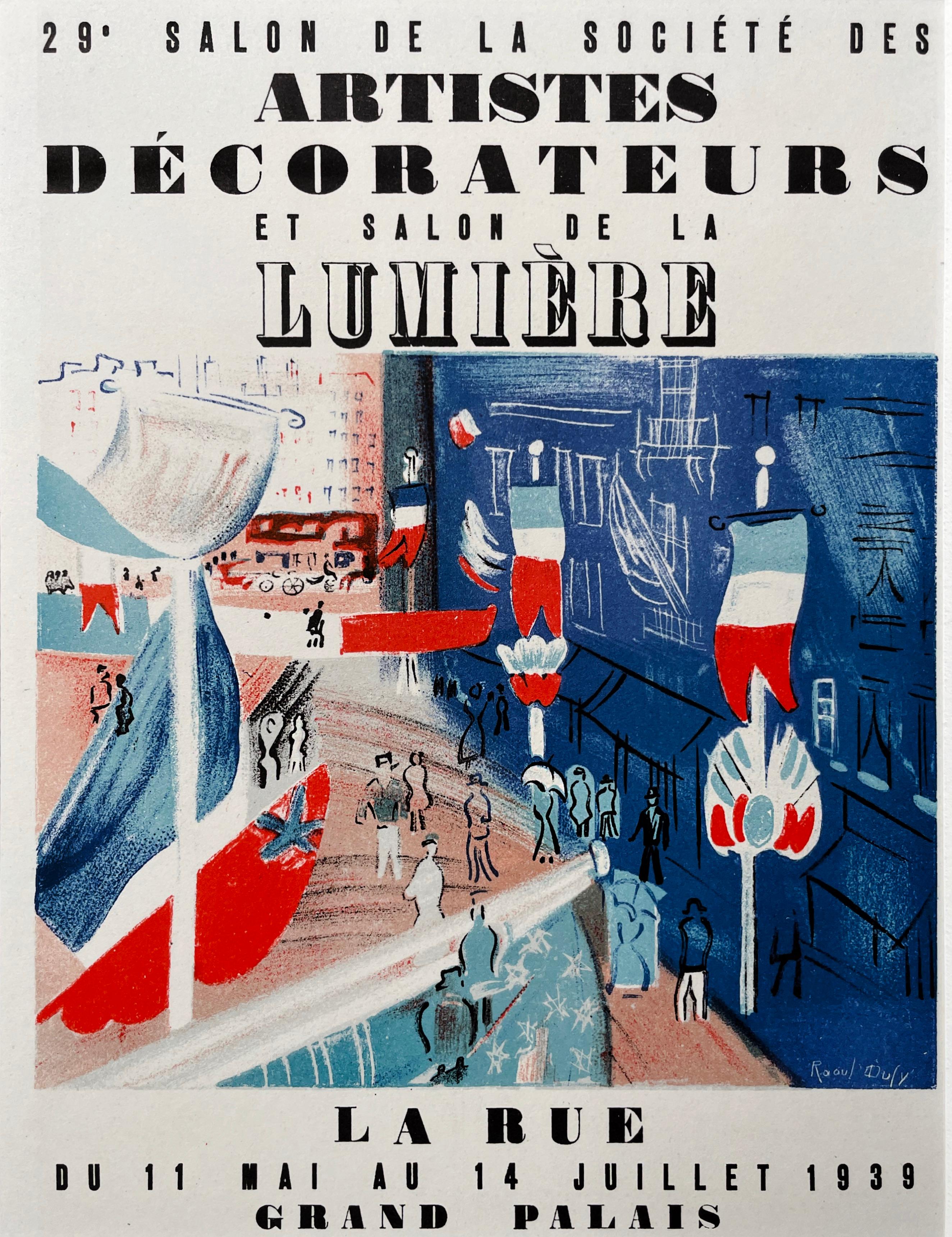Artist's Society Salon Poster by Raoul Dufy, French Modernist Lithograph, 1959