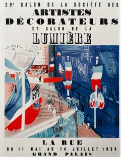 Poster del Salone della Società degli Artisti di Raoul Dufy, litografia modernista francese, 1959