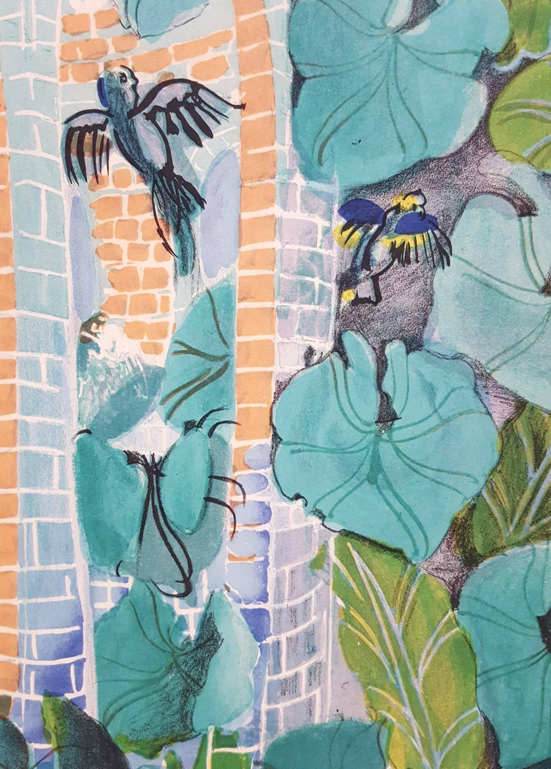Le Jardin aux Oiseaux (Birds in Garden) - Modern Print by (after) Raoul Dufy