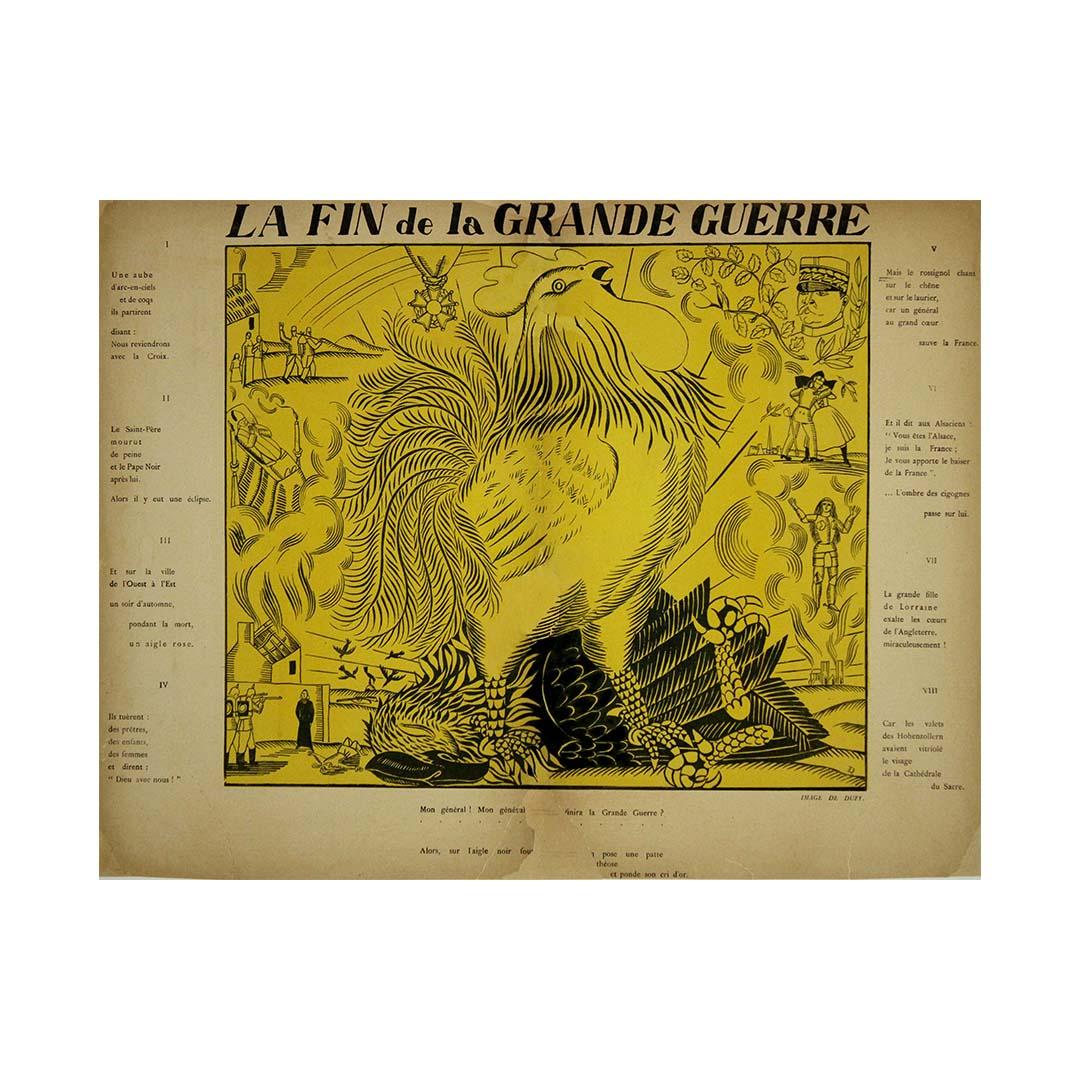 Cartel original de Raoul Dufy de hacia 1918 - El fin de la Gran Guerra en venta 1