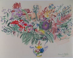 Bouquet di fiori colorati - Litografia originale - 1965