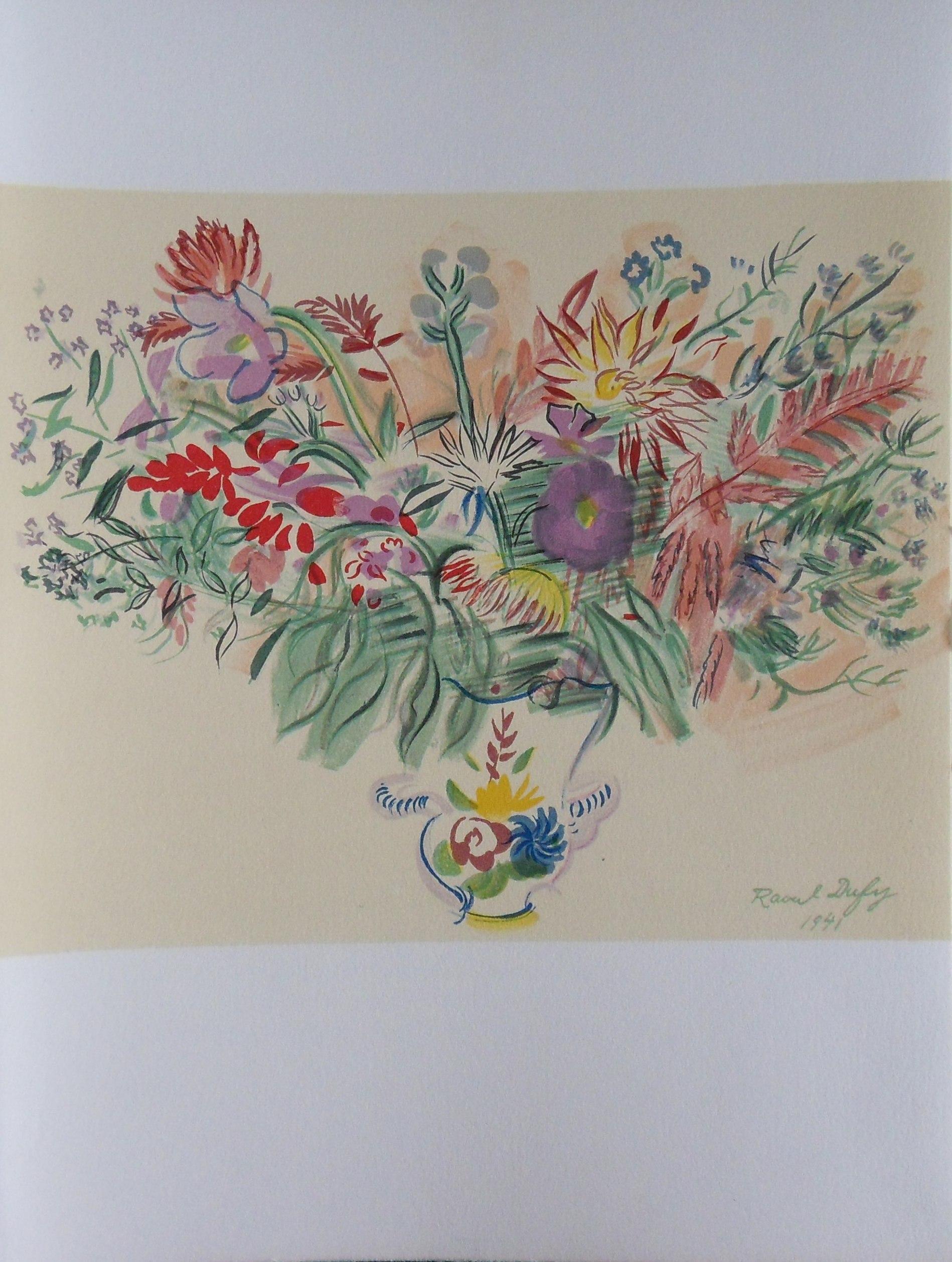 Raoul Dufy Still-Life Print - Colorful Bouquet of Flowers - Original lithograph - 1965