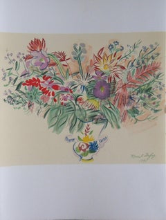 Colorful Bouquet of Flowers - Original lithograph - 1965