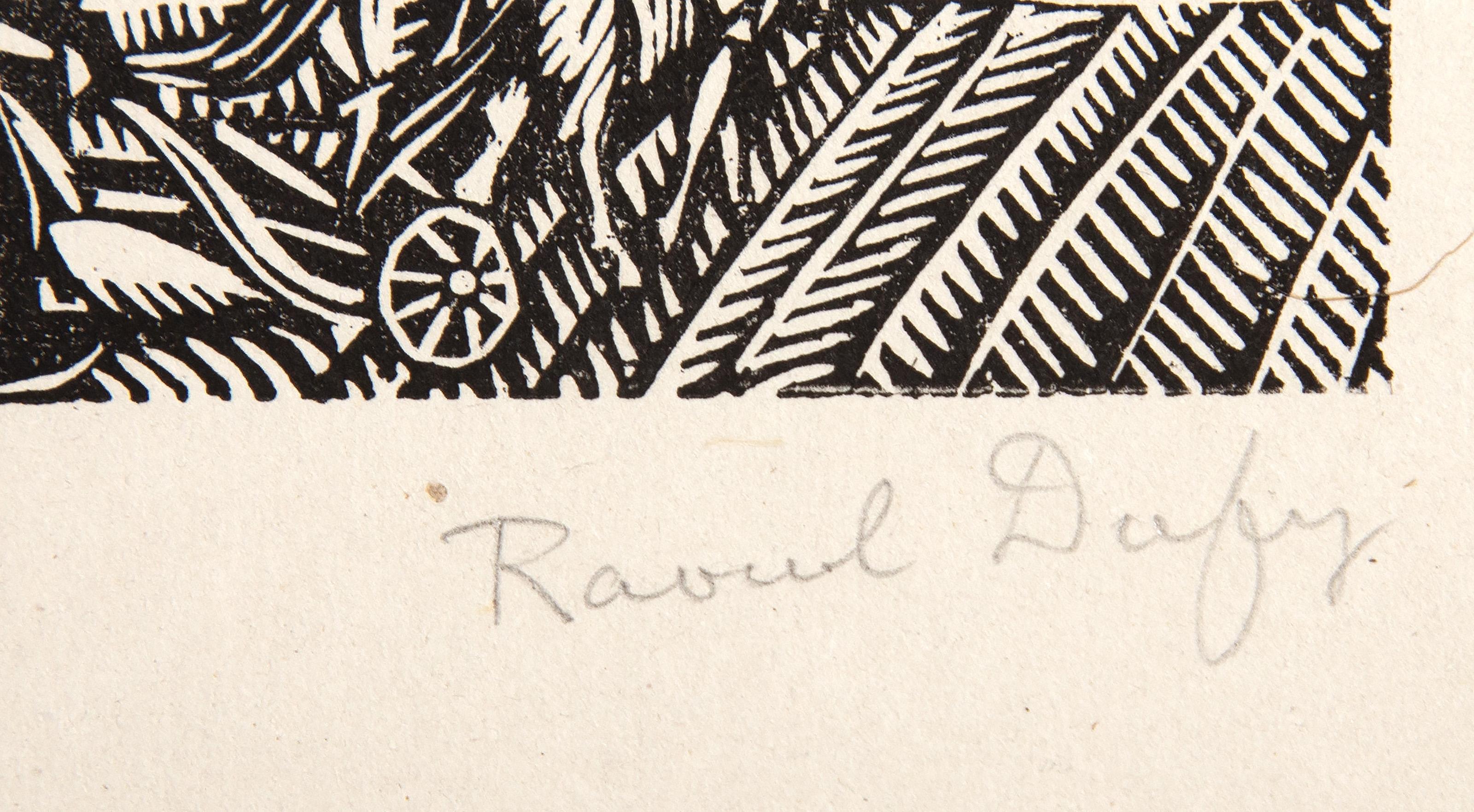Crows in Field, Impressionist Woodcut by Raoul Dufy For Sale 3