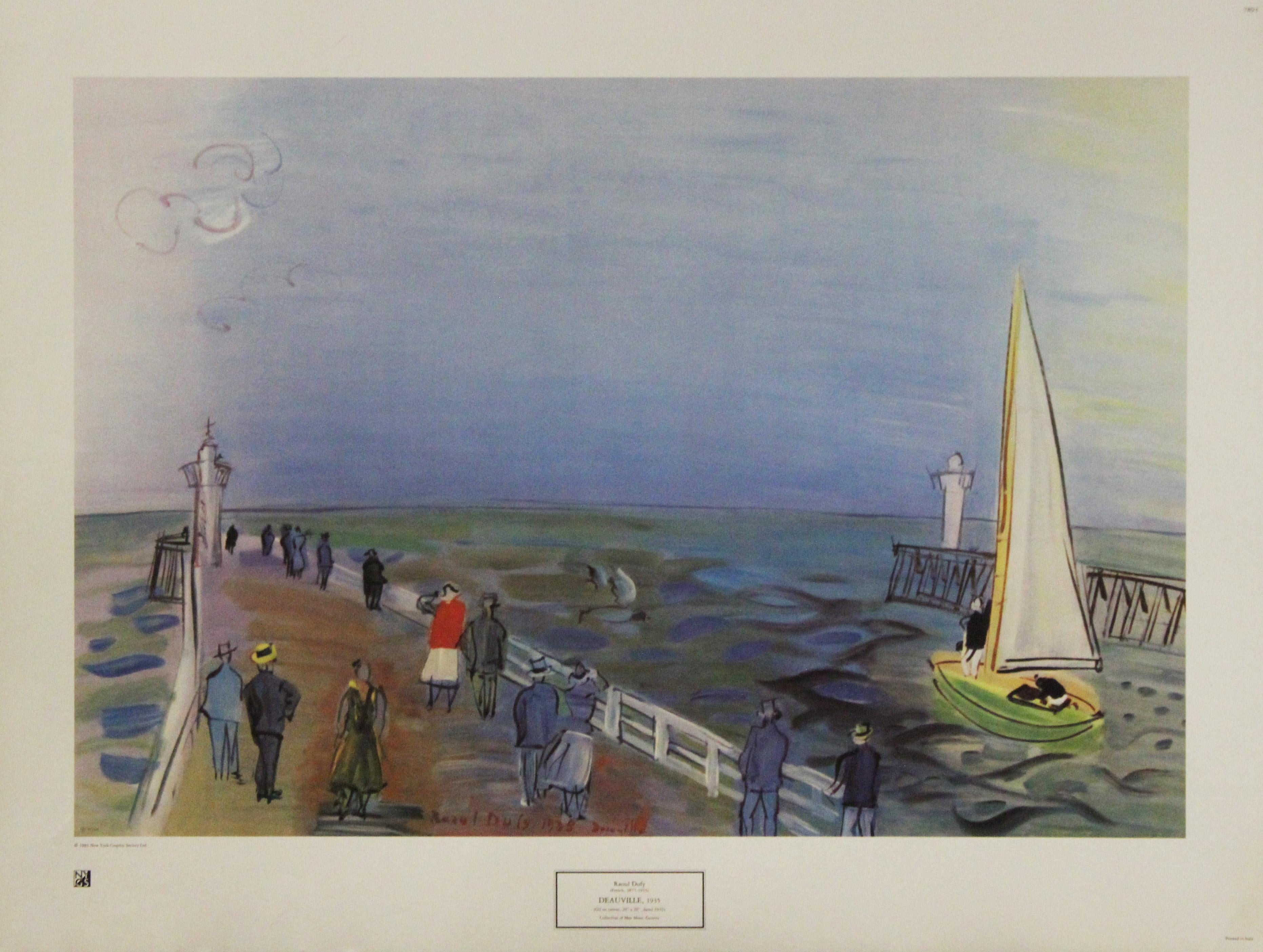 Raoul Dufy Landscape Print - "Deauville, 1935" Poster, New York Graphic Society. Printed in Italy