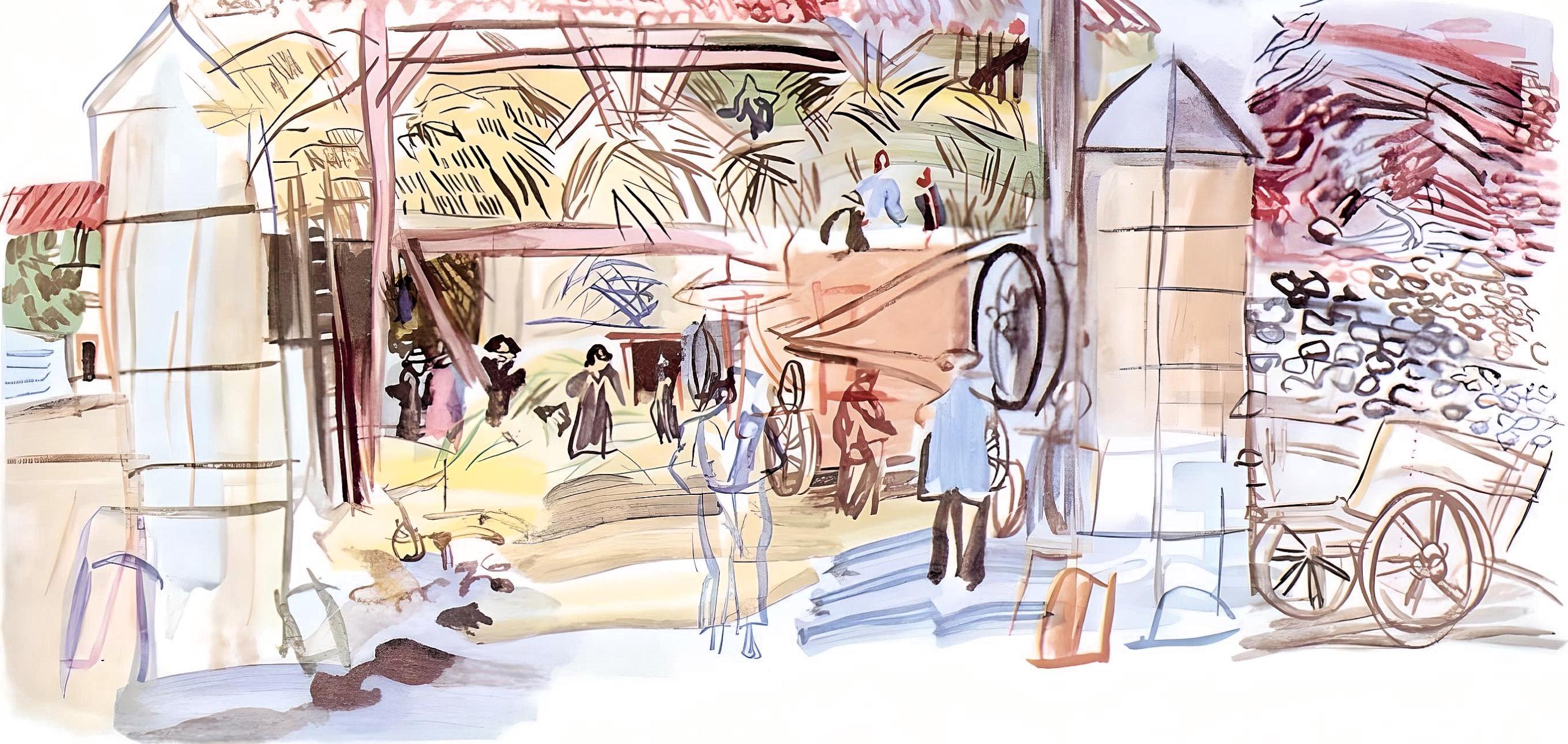 Dufy, A la batteuse, Vacances forcées (après) - Print de Raoul Dufy