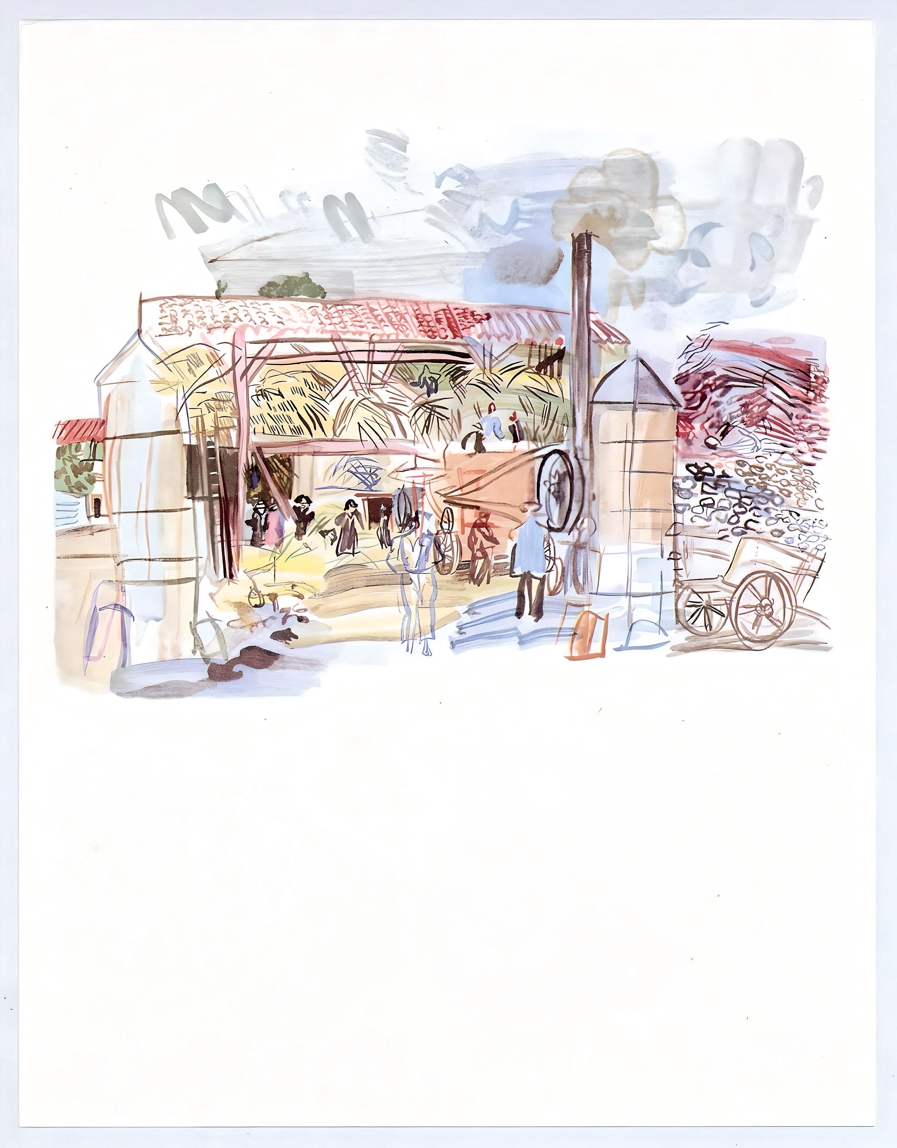 Dufy, A la batteuse, Vacances forcées (après) en vente 1