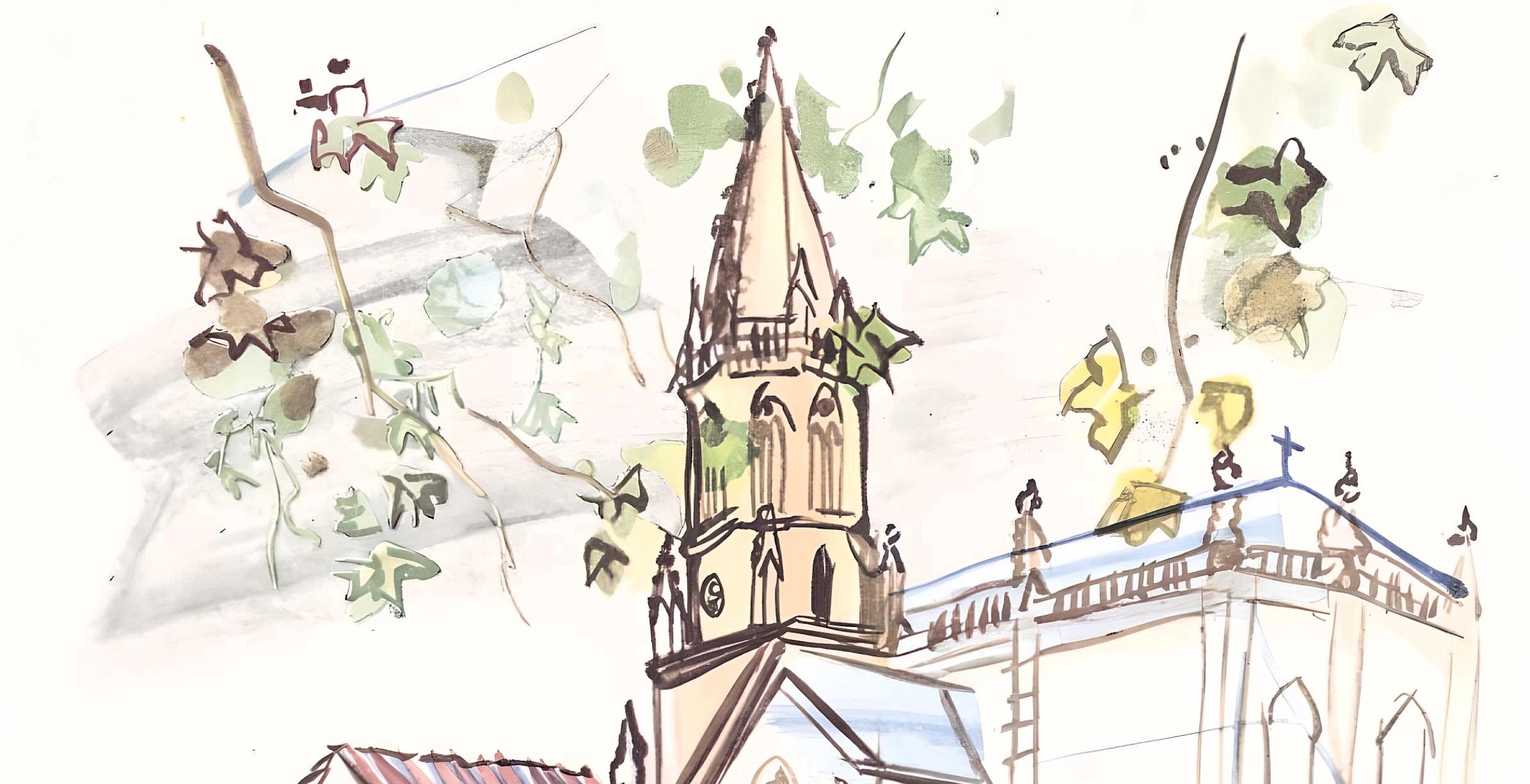 Dufy, L'église de Lestel, Vacances forcées (after) - Print by Raoul Dufy