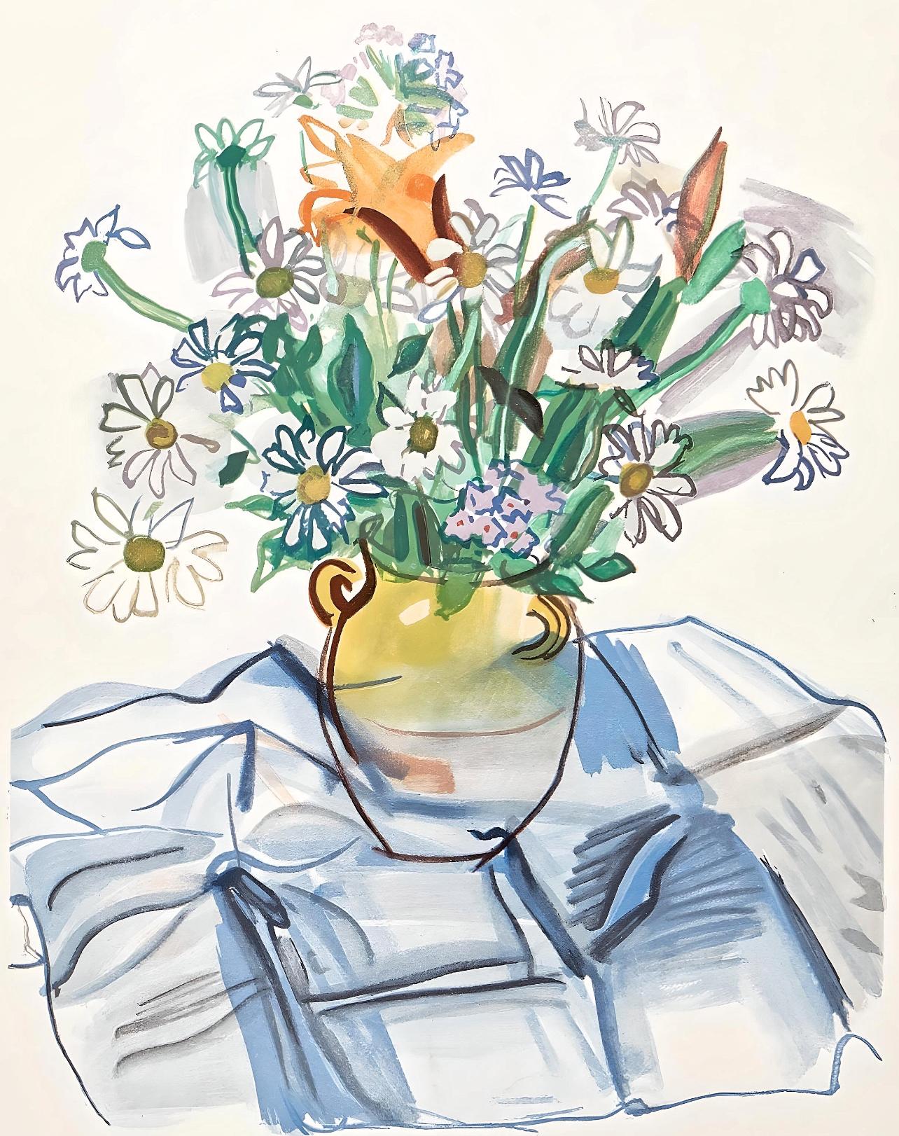 Raoul Dufy Landscape Print - Dufy, Bouquet, Vacances forcées (after)