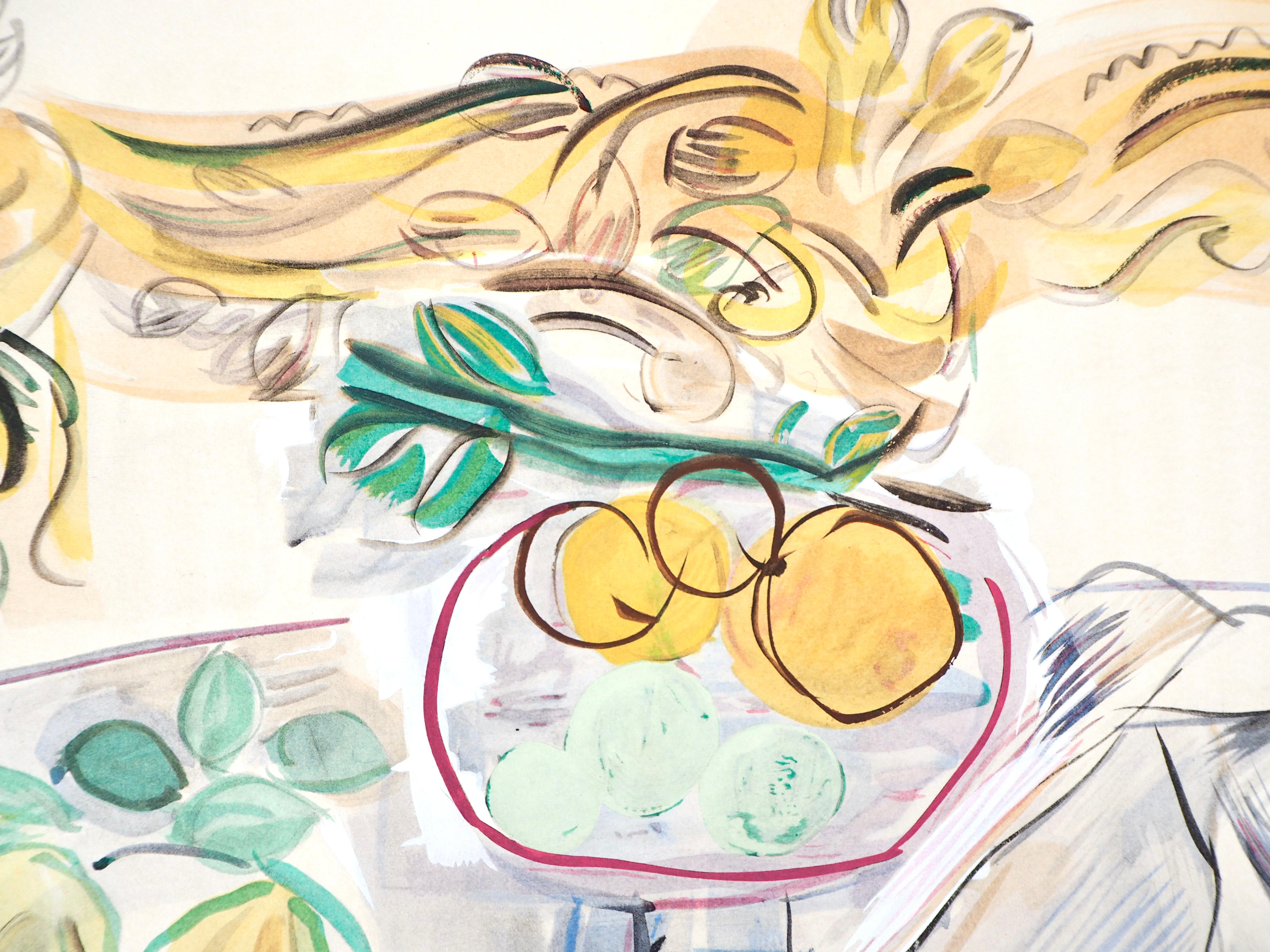 Dufy, Composición, Eaux-de-vie, Esprit de la fleur et du fruit (después) - Print de Raoul Dufy