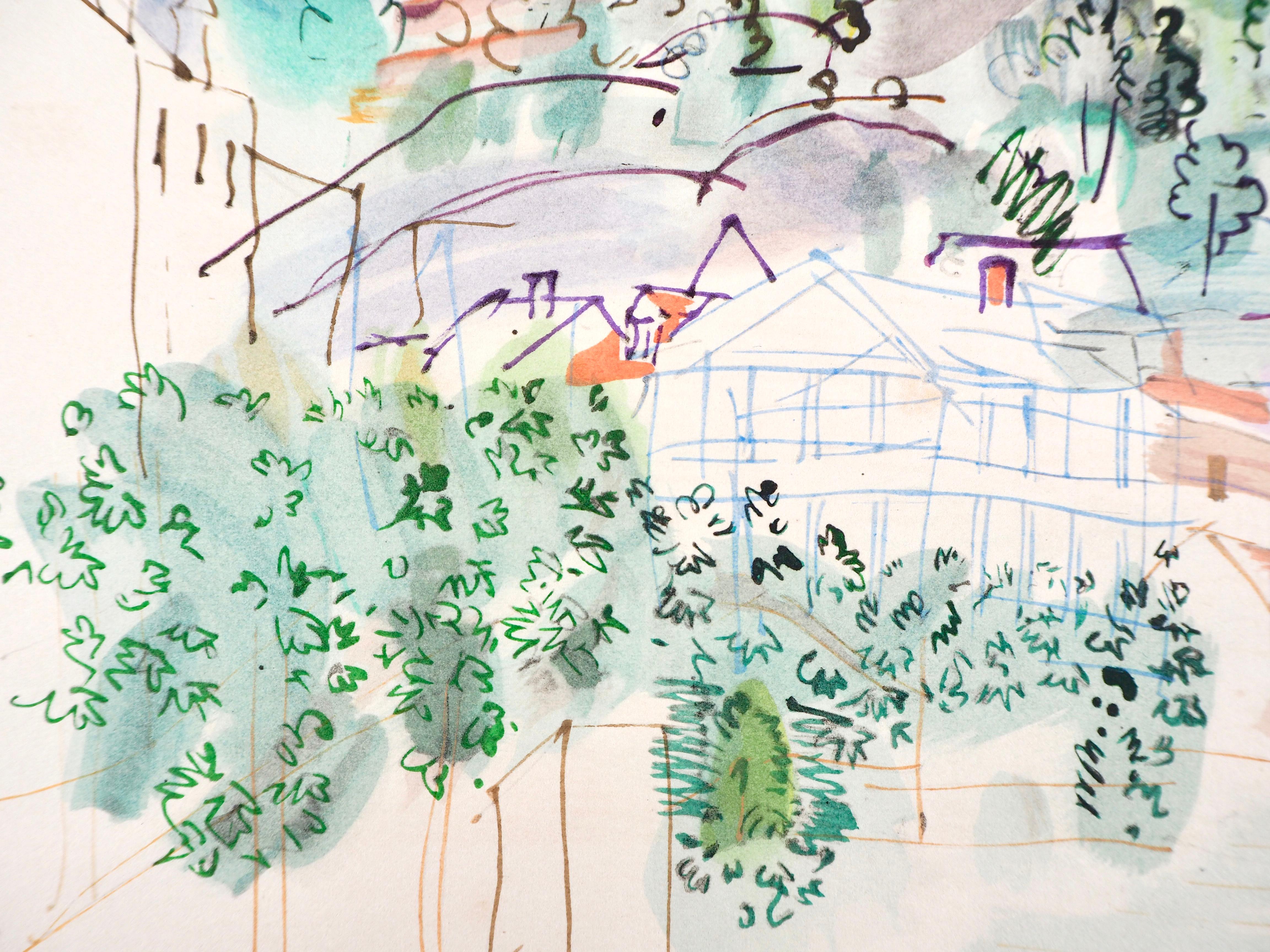 Dufy, Composición, Eaux-de-vie, Esprit de la fleur et du fruit (después) - Print Moderno de Raoul Dufy