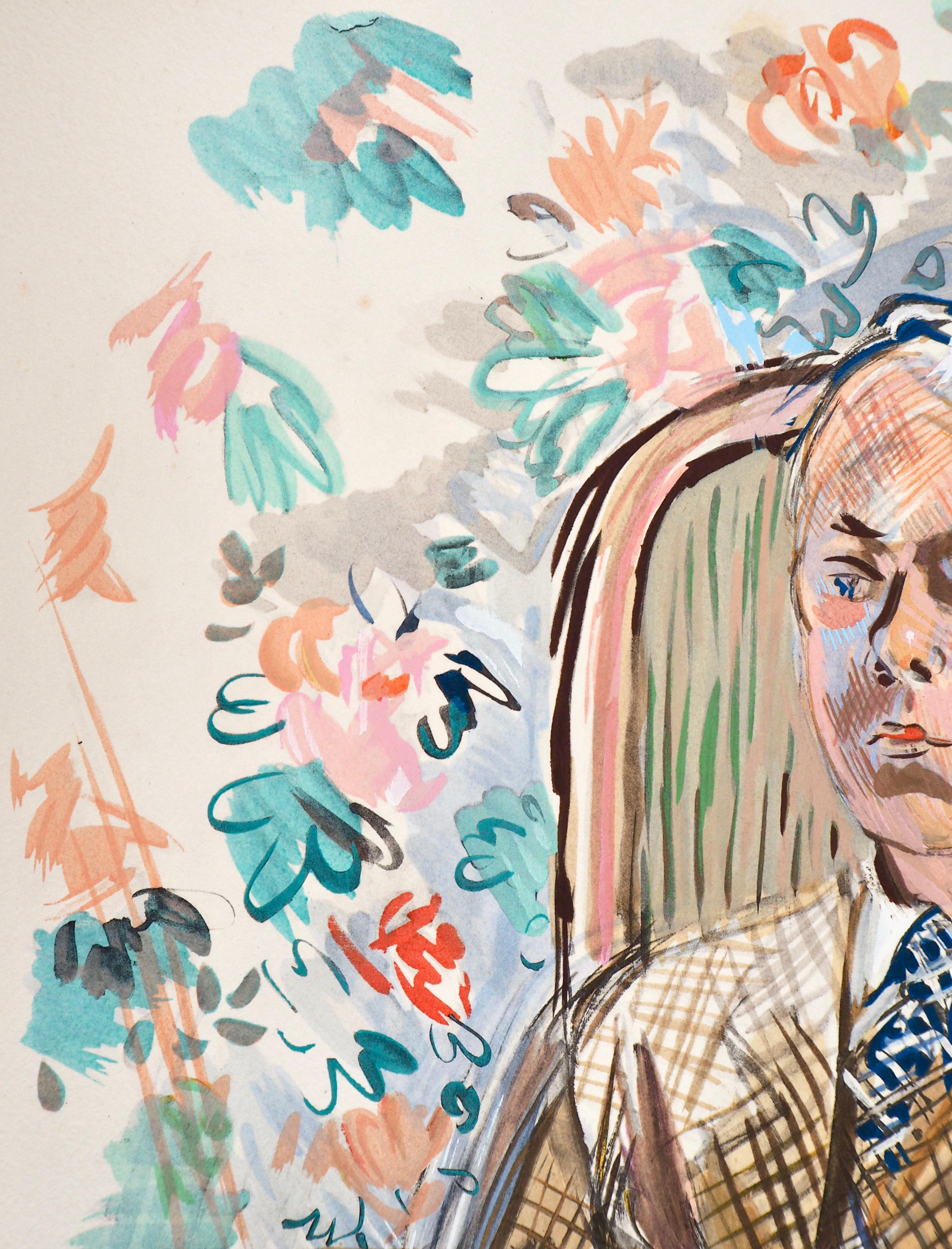 Dufy, Composición, Eaux-de-vie, Esprit de la fleur et du fruit (después) - Figurative Print Beige de Raoul Dufy