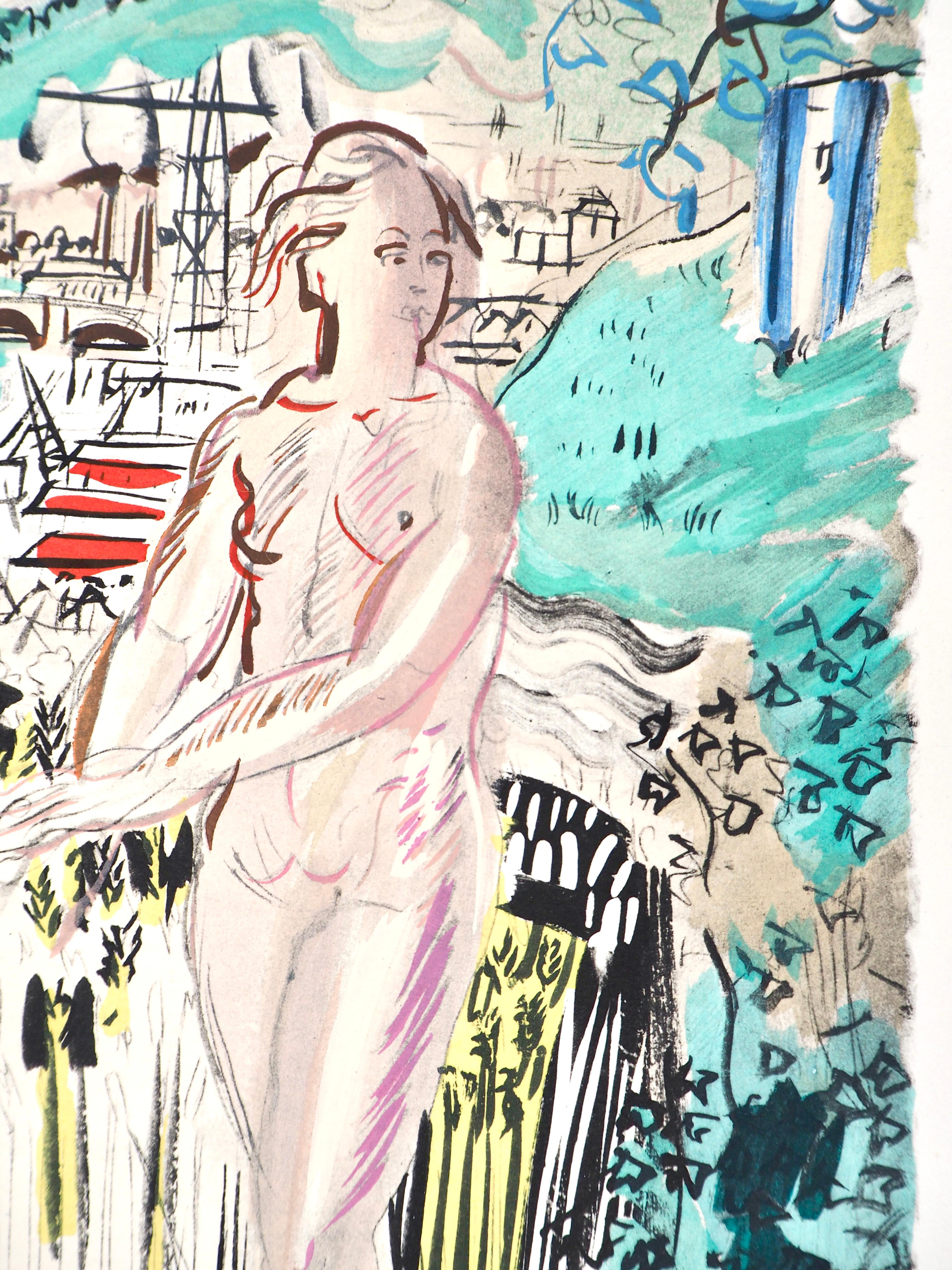 Dufy, Composición, Eaux-de-vie, Esprit de la fleur et du fruit (después) - Figurative Print Gris de Raoul Dufy