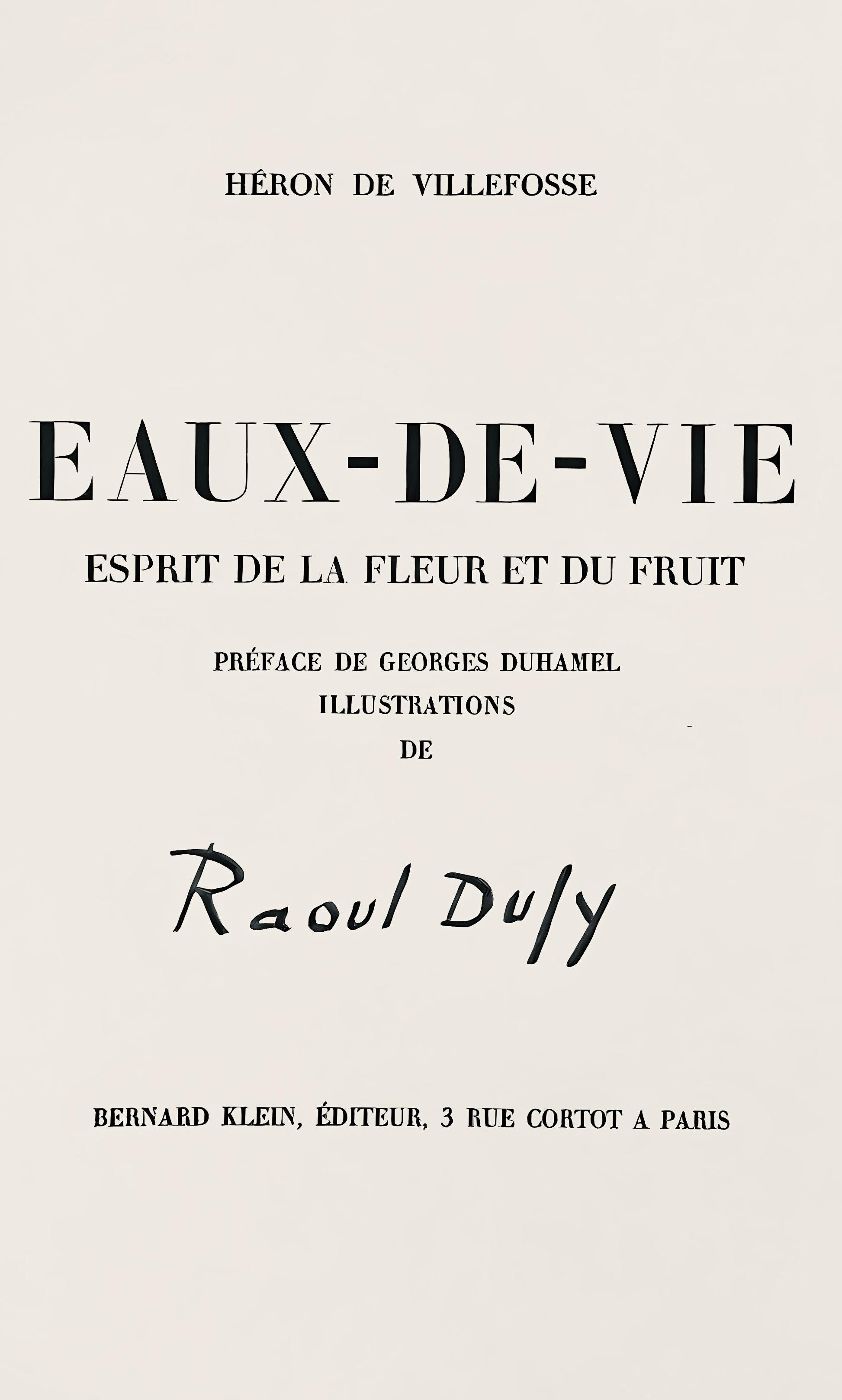 Dufy, Composición, Eaux-de-vie, Esprit de la fleur et du fruit (después) en venta 3